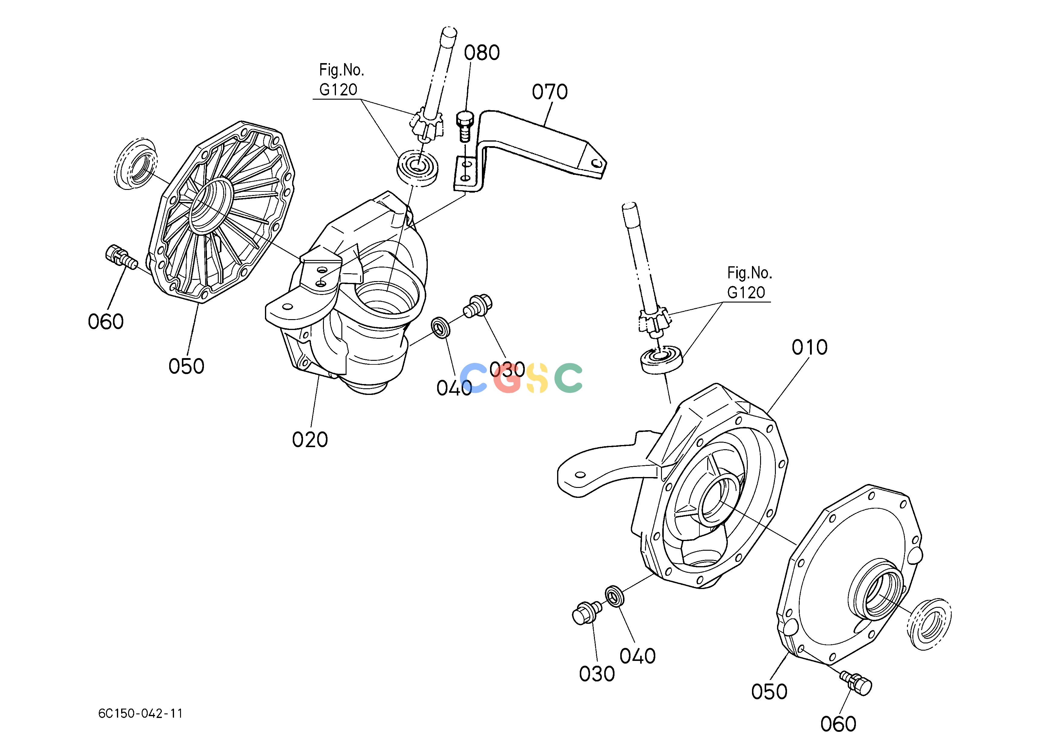 久保田零件查询G12502 FRONT AXLE CASE [4WD] [BI-SPEED TURN TYPE] FRONT AXLEEPC Kubota online