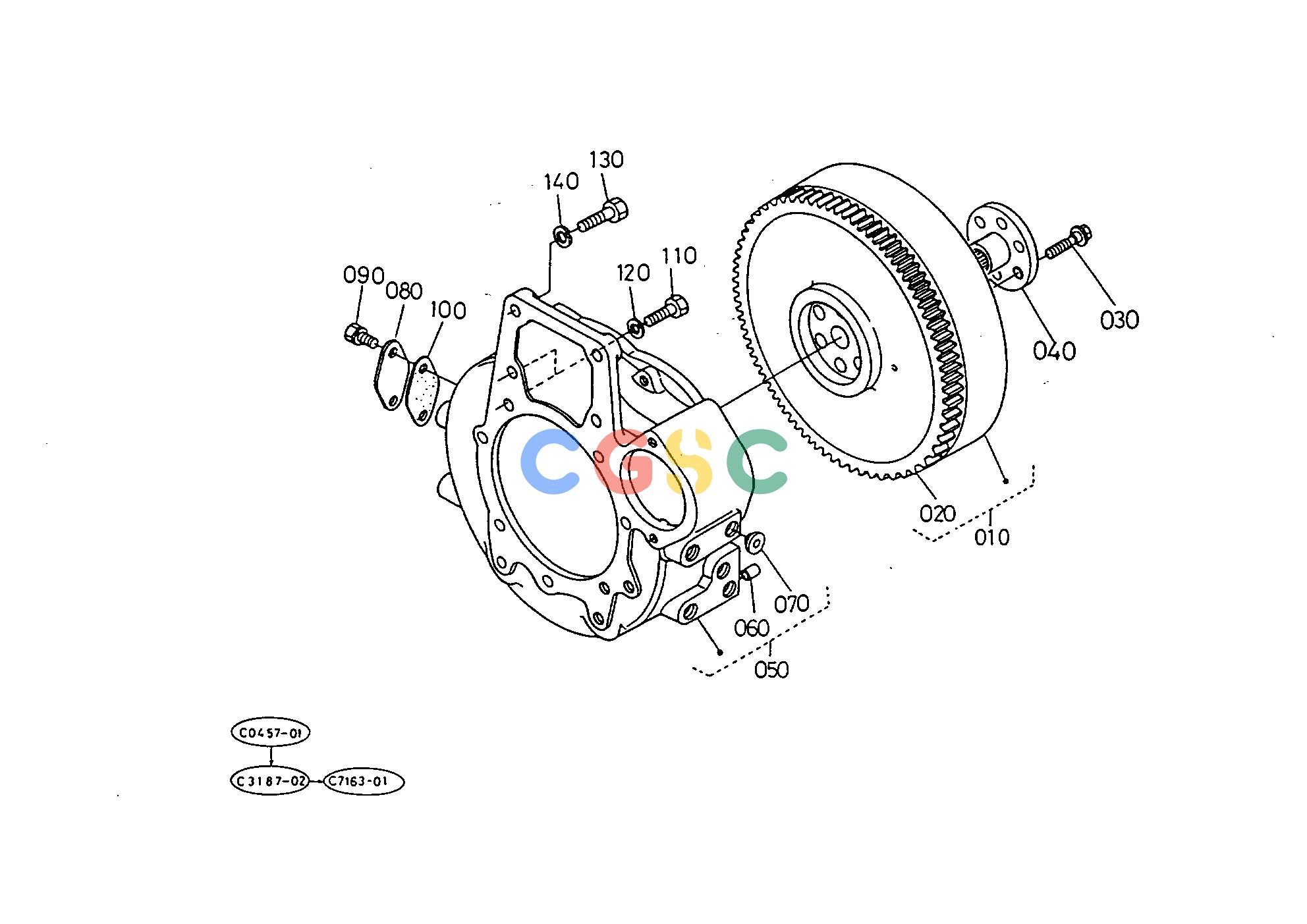 久保田零件查询T00502 FLYWHEEL [WITH WET CLUTCH] ENGINEEPC Kubota online