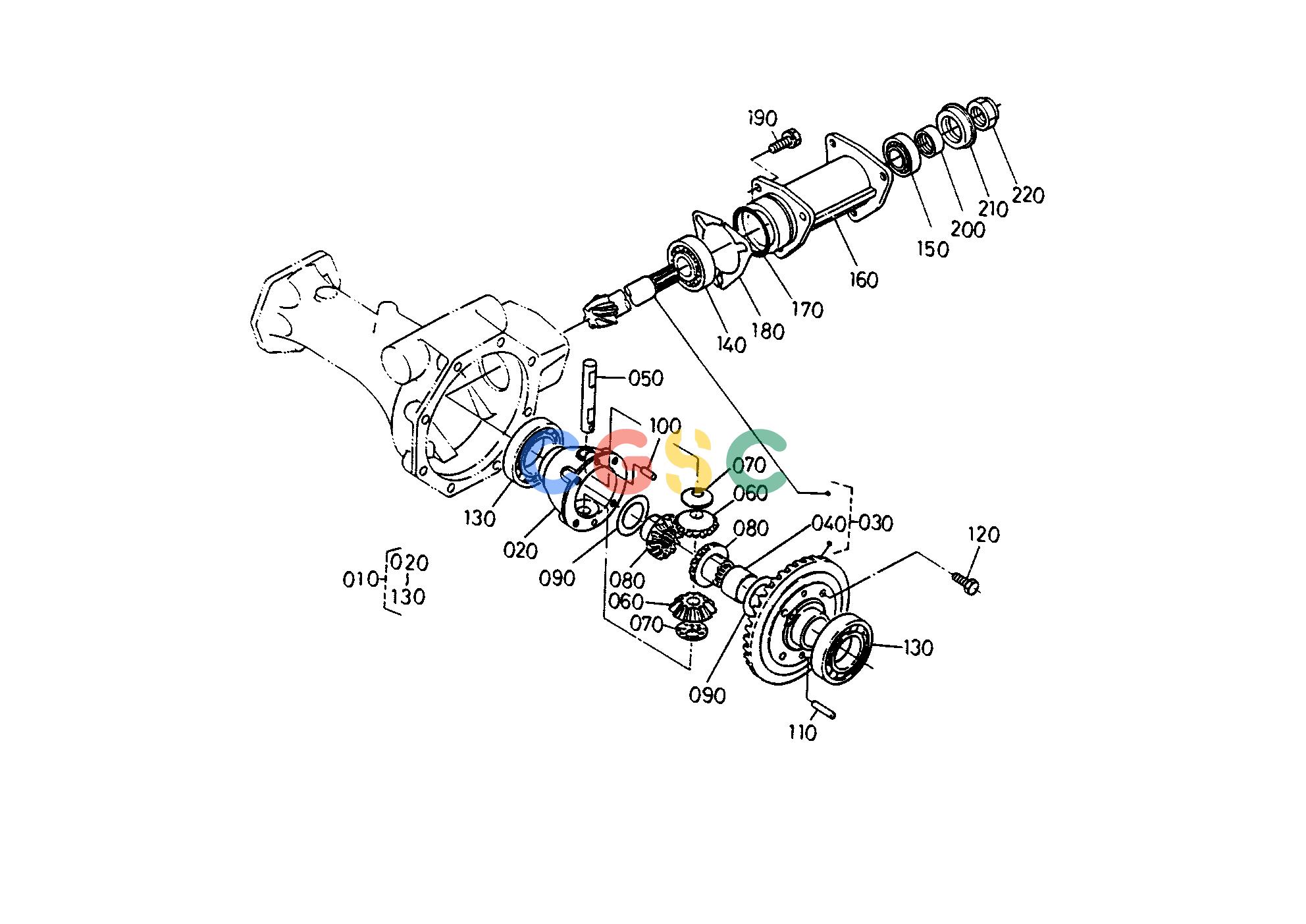 久保田零件查询T07000 FRONT DIFFERENTIAL FRONT AXLE/FRONT WHEELEPC Kubota online