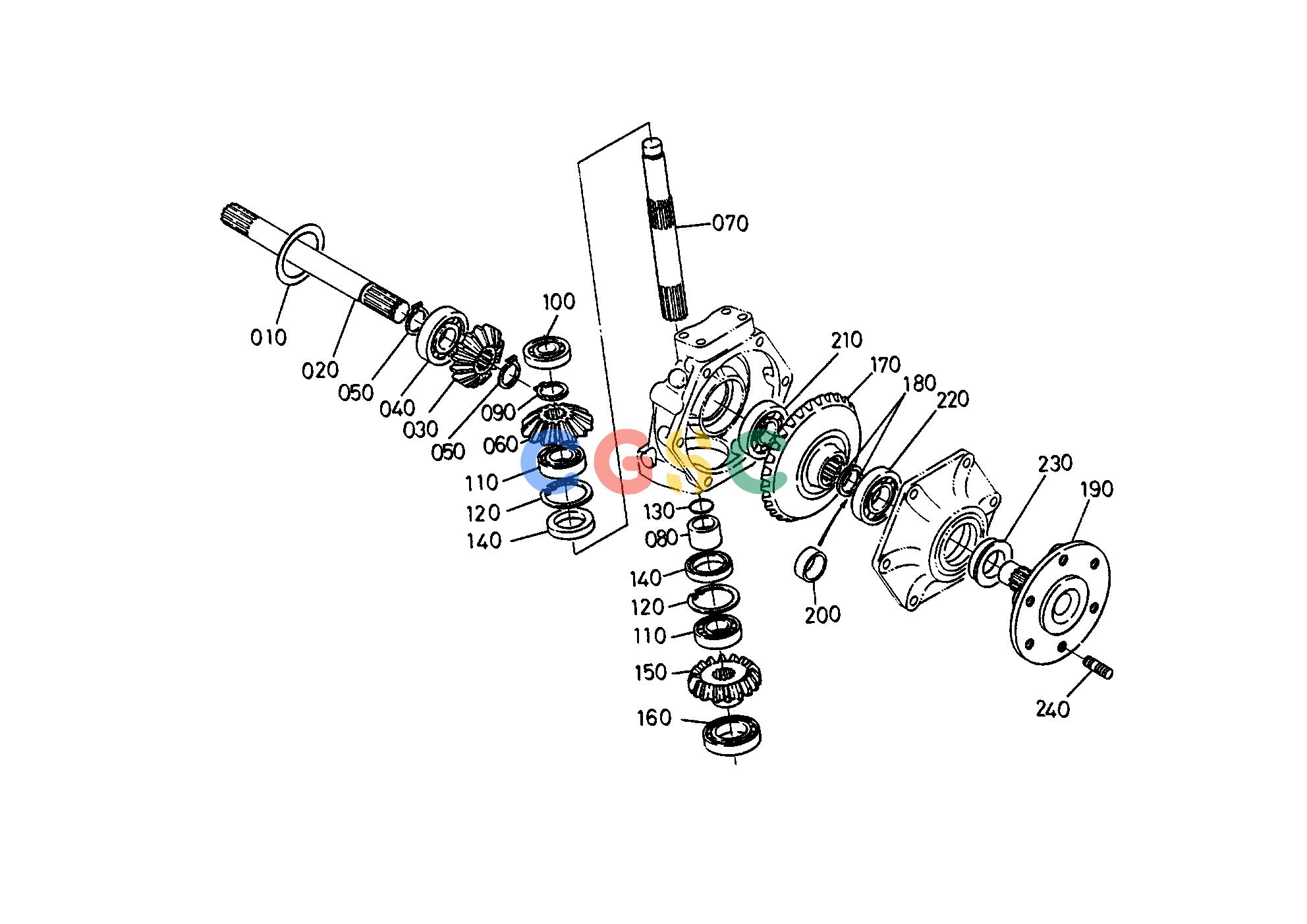 久保田零件查询T07100 BEVEL GEAR FRONT AXLE/FRONT WHEELEPC Kubota online