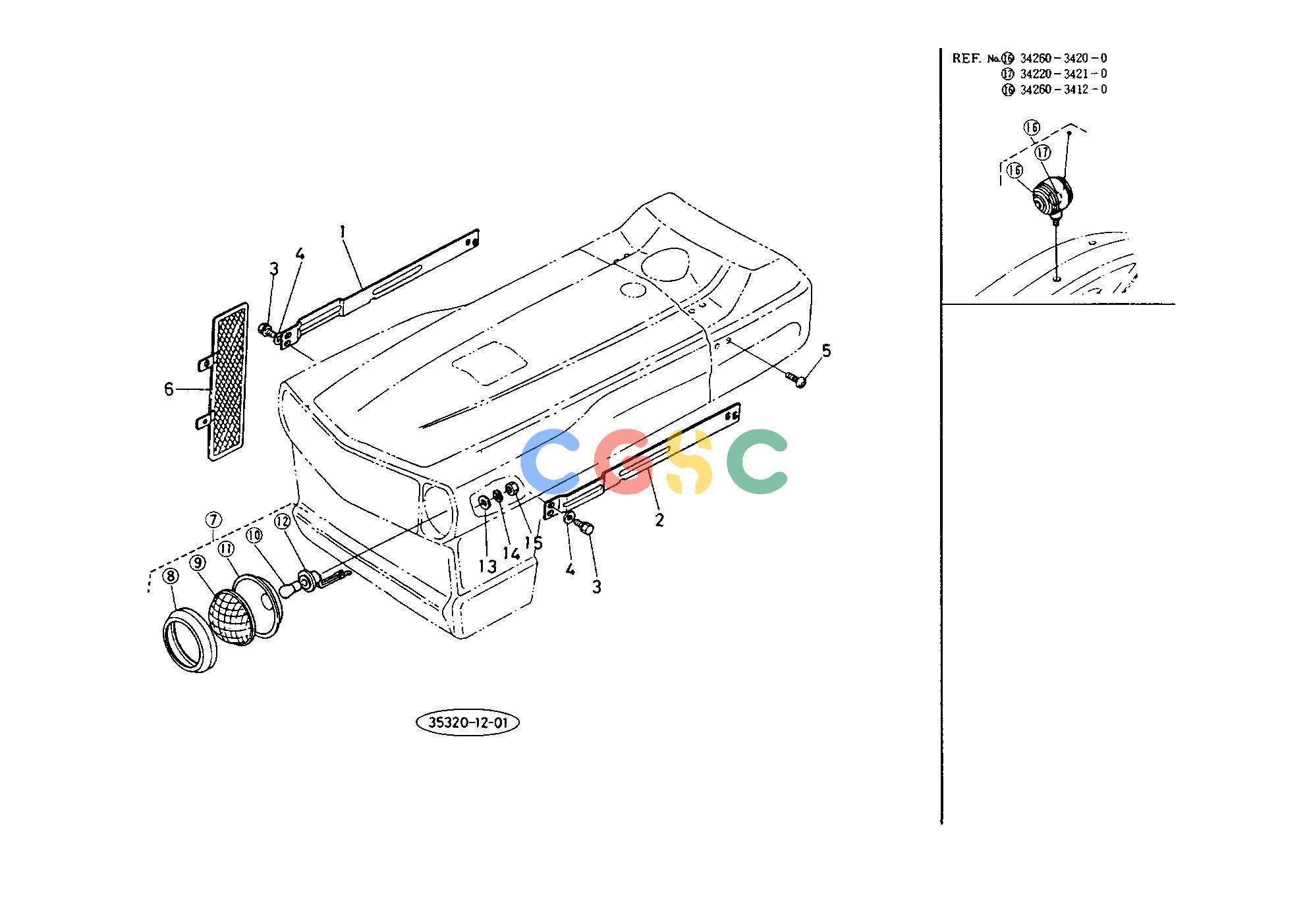 久保田零件查询T03100 HEAD LAMP HOOD(BONNET)/ROPSEPC Kubota online