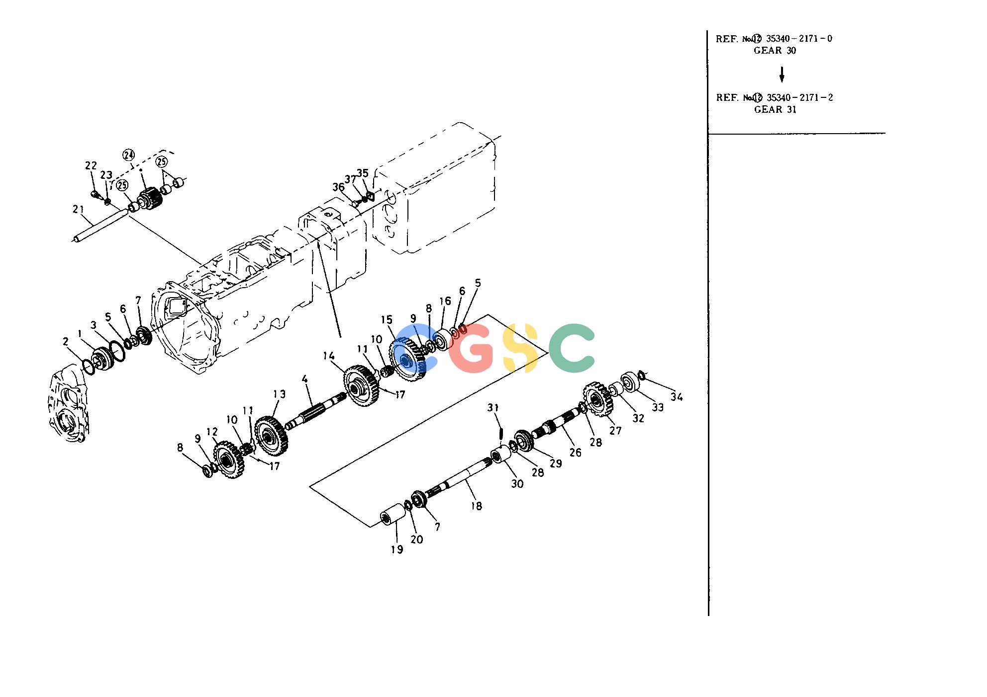 久保田零件查询T03500 TRANSMISSION 2 TRANSMISSION/CLUTCH/REAR AXLEEPC Kubota online