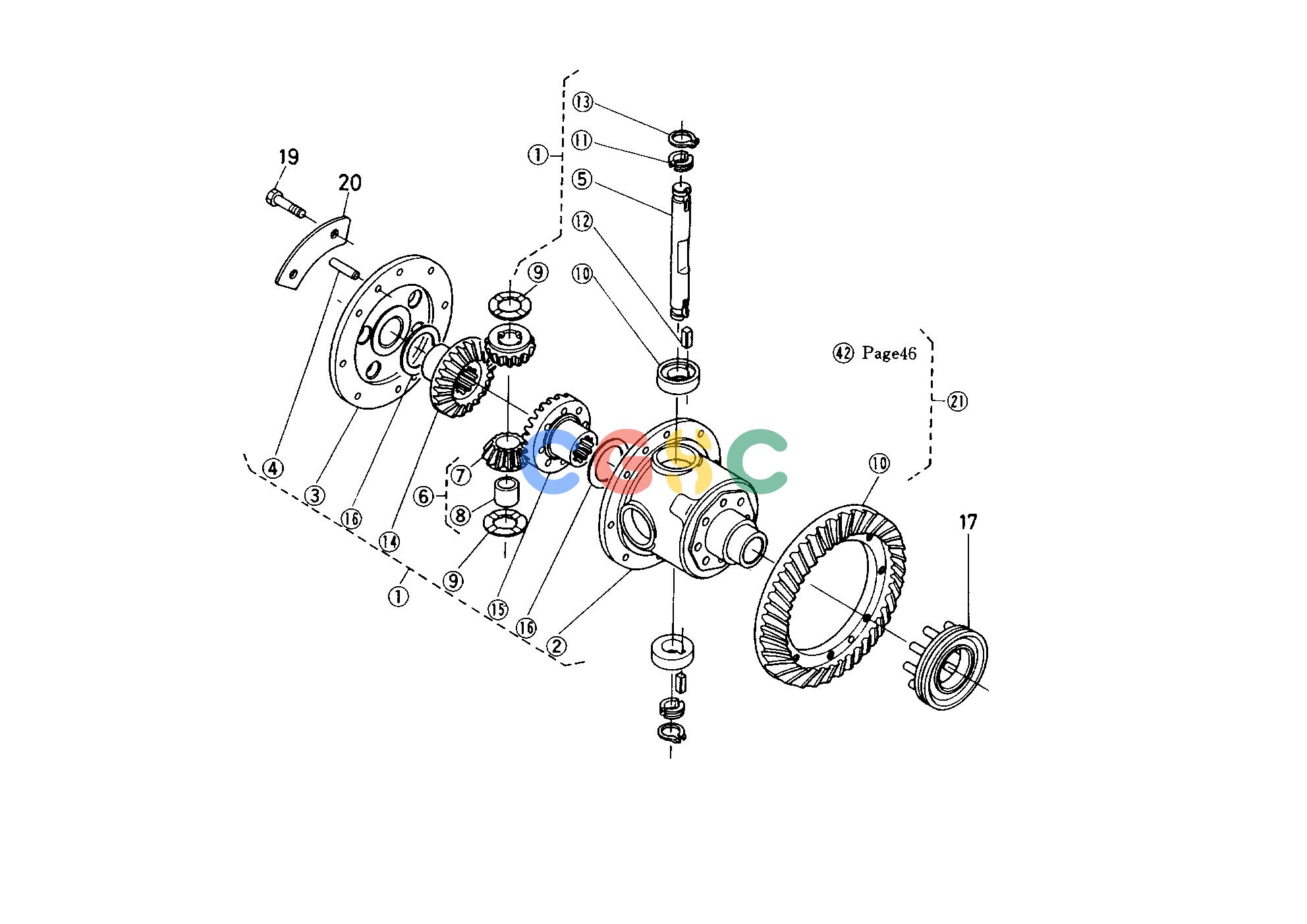 久保田零件查询T04000 DIFFERENTIAL SYSTEM 1 TRANSMISSION/CLUTCH/REAR AXLEEPC Kubota online
