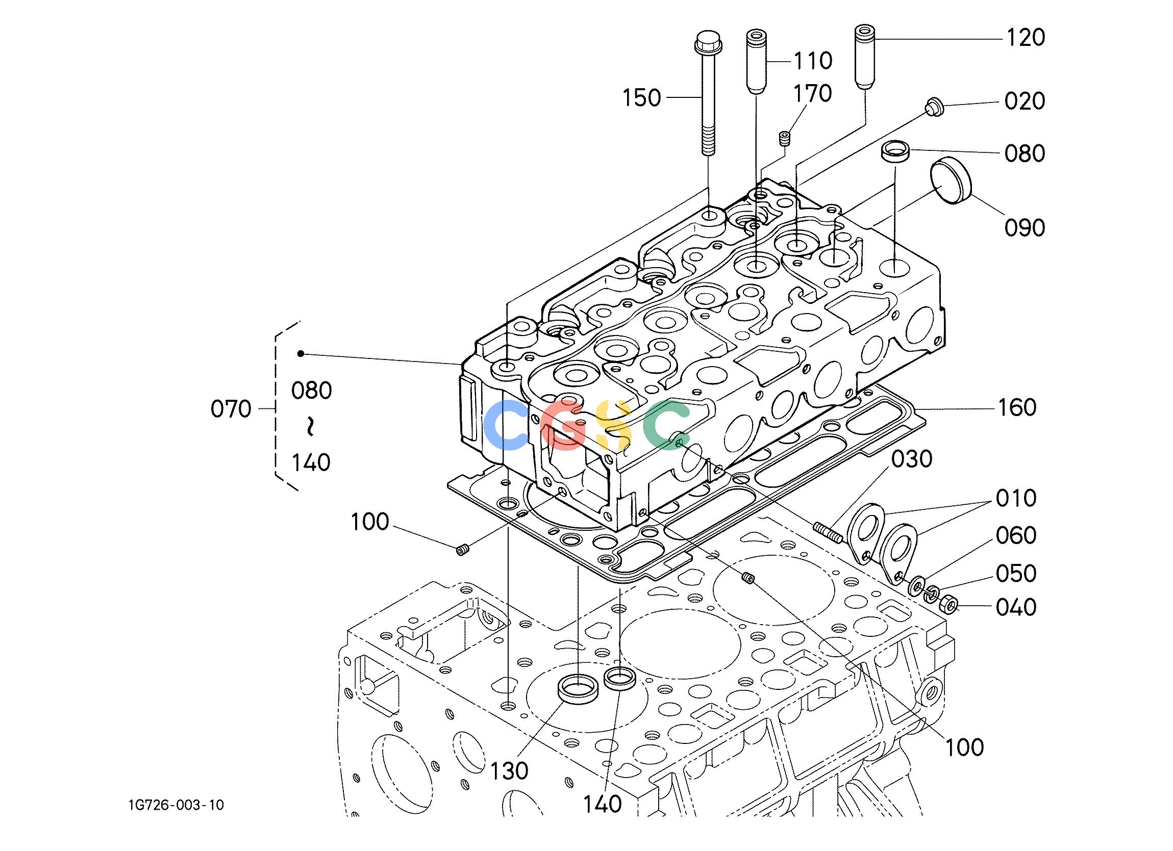 久保田零件查询000301 CYLINDER HEAD ENGINEEPC Kubota online