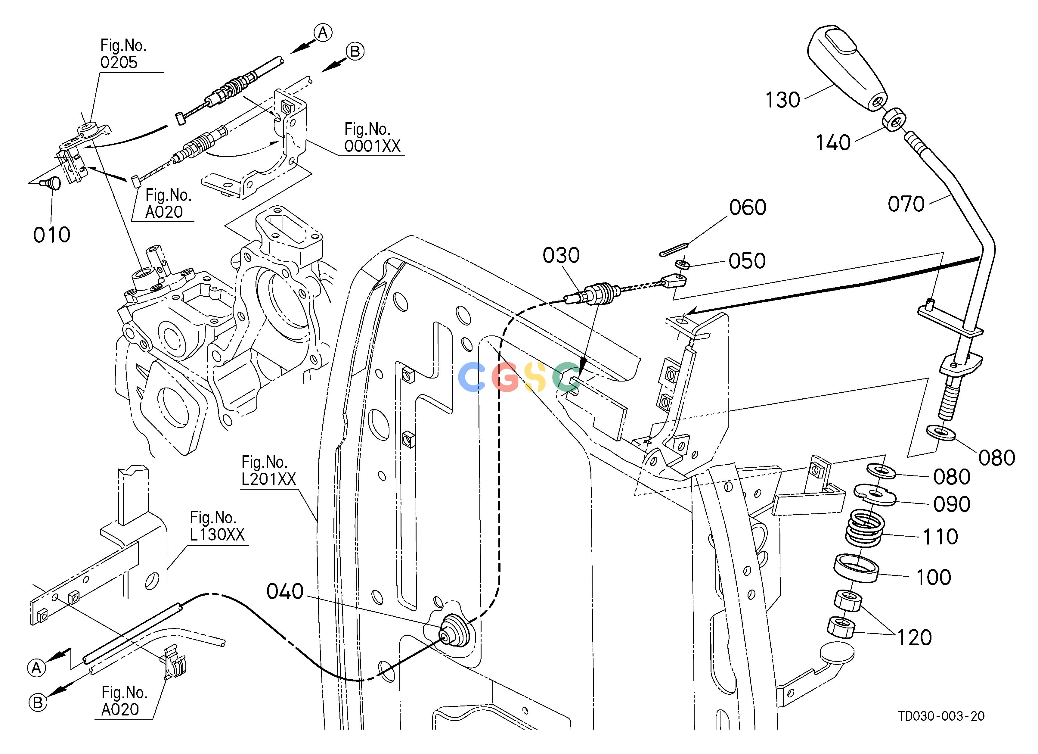 久保田零件查询A01001 ACCELERATOR LEVER [ROPS TYPE] ## NOTE:ORDER BY REF.No.070,130 and 140 NEW PARTS. ENGINEEPC Kubota online