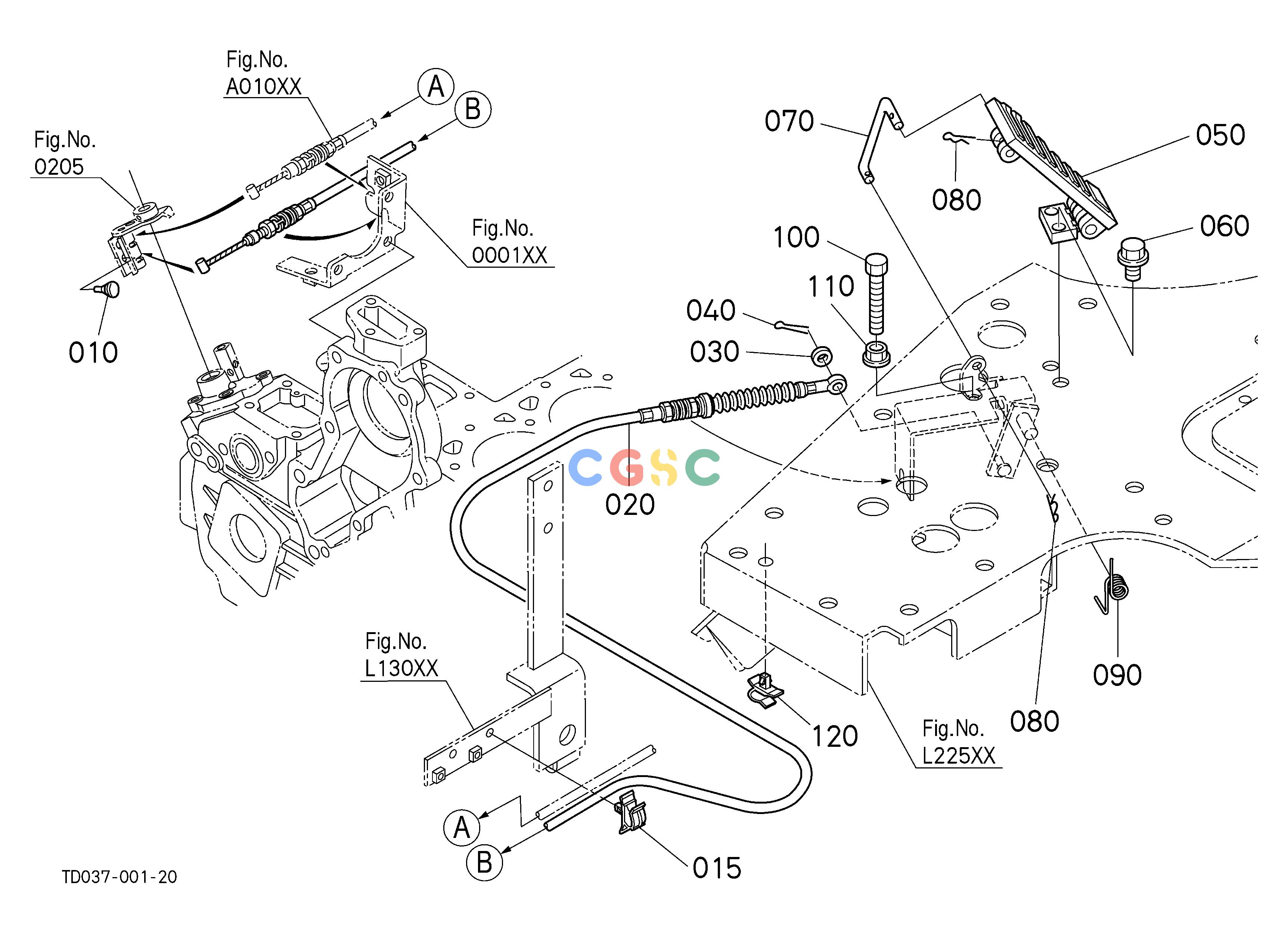 久保田零件查询A02000 ACCELERATOR PEDAL [EXCEPT HST TYPE] ENGINEEPC Kubota online