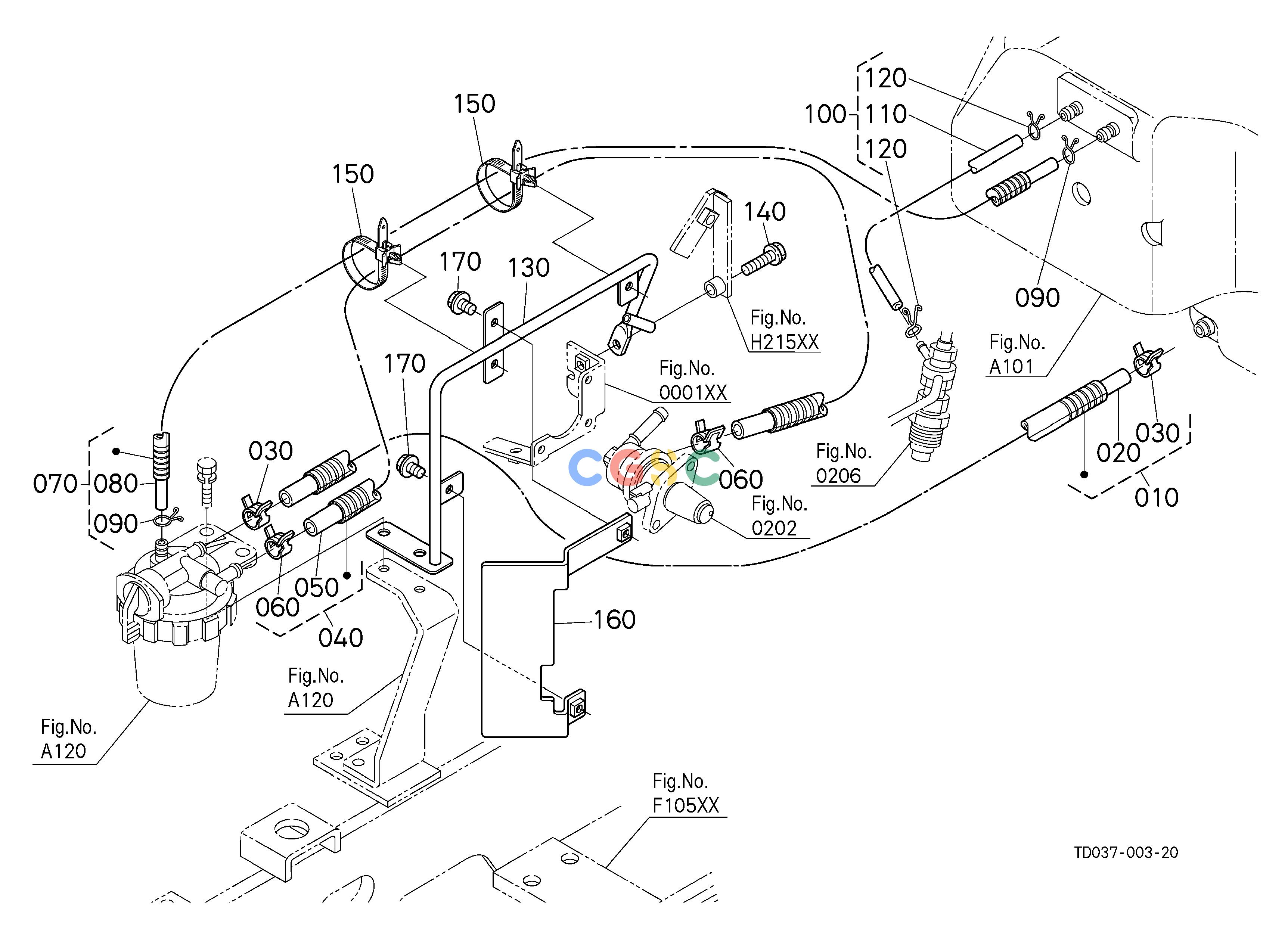 久保田零件查询A11001 FUEL PIPE AND FUEL FILTER [ROPS TYPE] FUEL SYSTEMEPC Kubota online