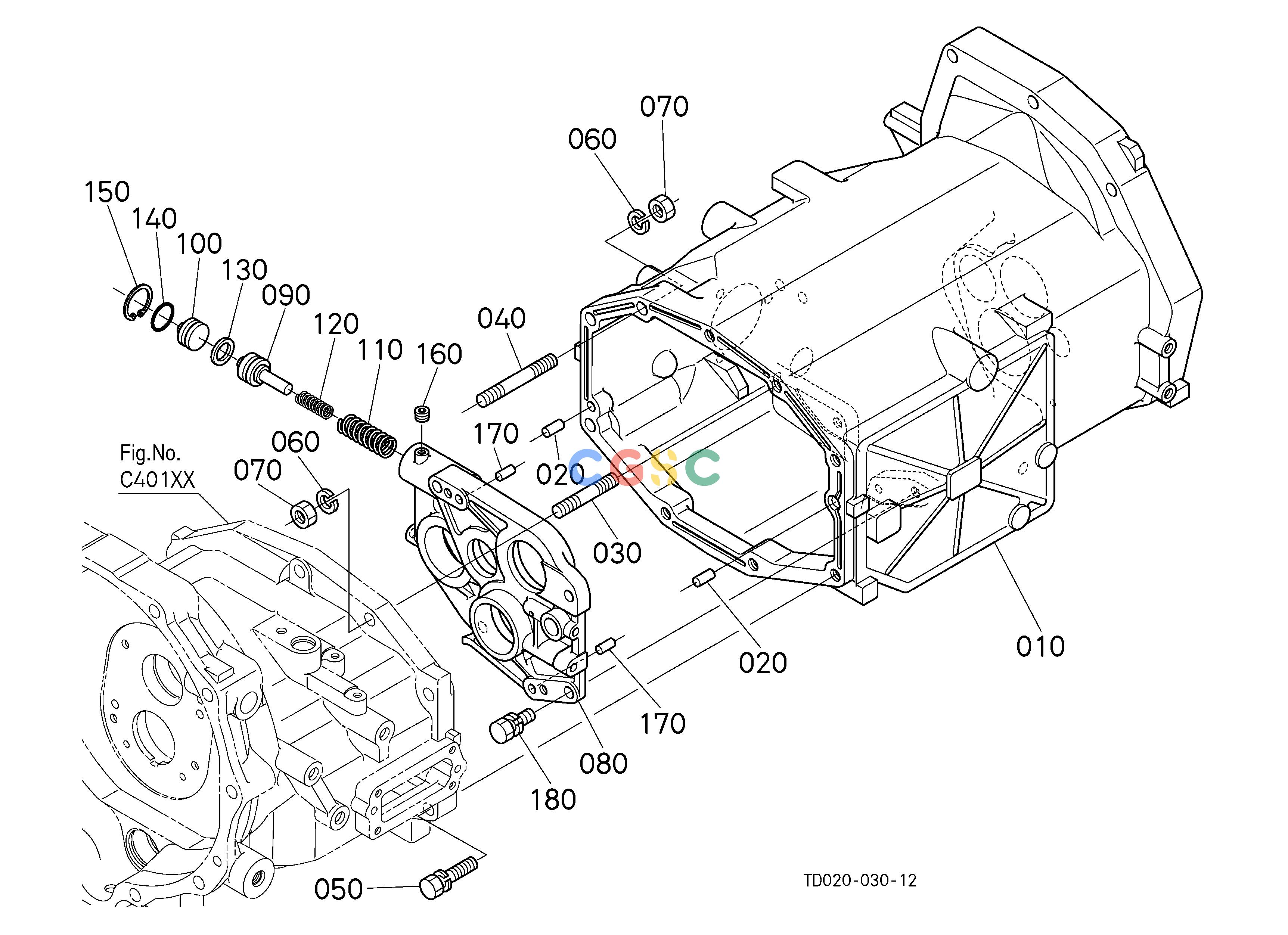 久保田零件查询C41001 MID CASE [MANUAL T/M TYPE] CLUTCH/TRANSMISSIONEPC Kubota online