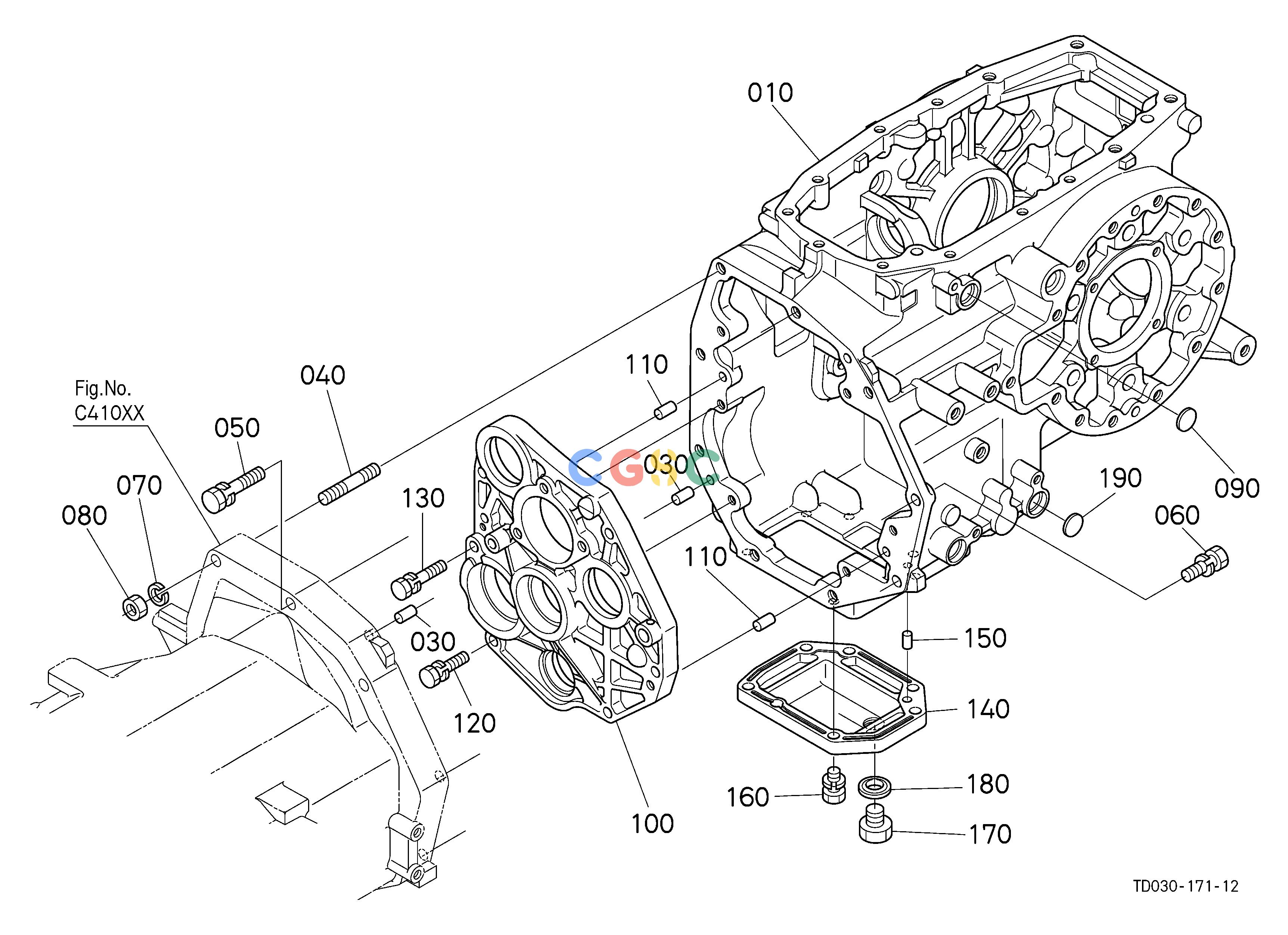 久保田零件查询C42001 TRANSMISSION CASE [MANUAL T/M TYPE] CLUTCH/TRANSMISSIONEPC Kubota online