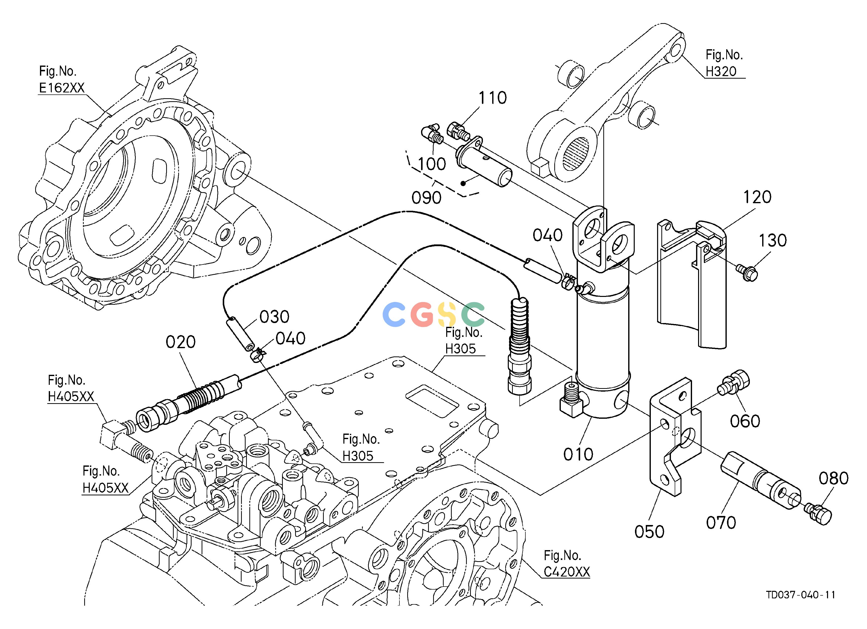 久保田零件查询H43501 3P CYLINDER RH HYDRAULIC SYSTEMEPC Kubota online