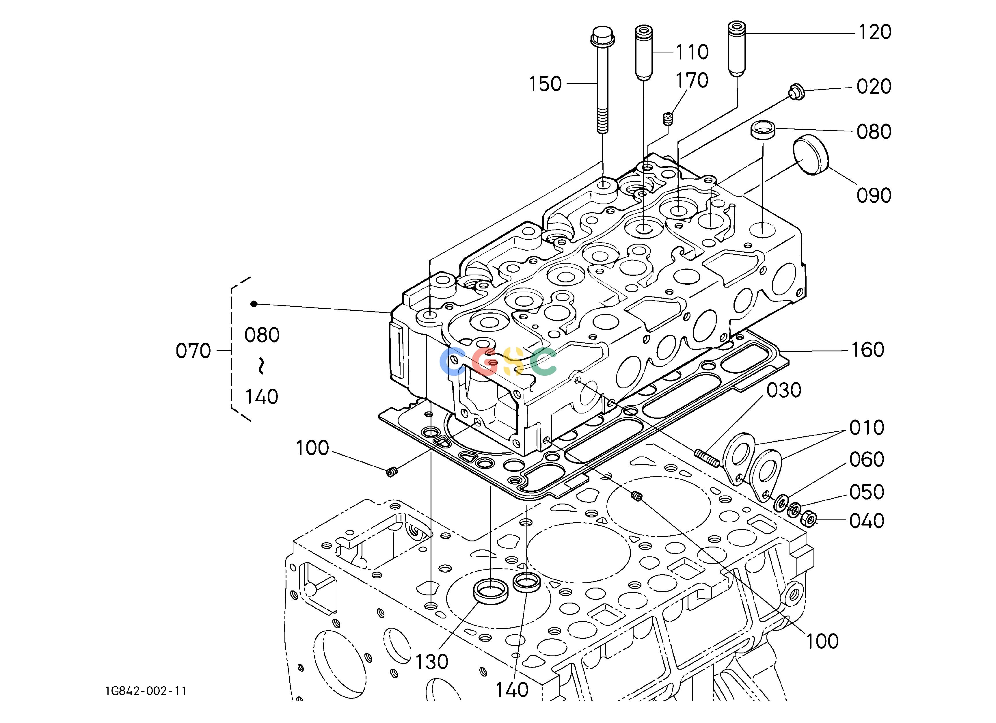 久保田零件查询000302 CYLINDER HEAD ENGINEEPC Kubota online