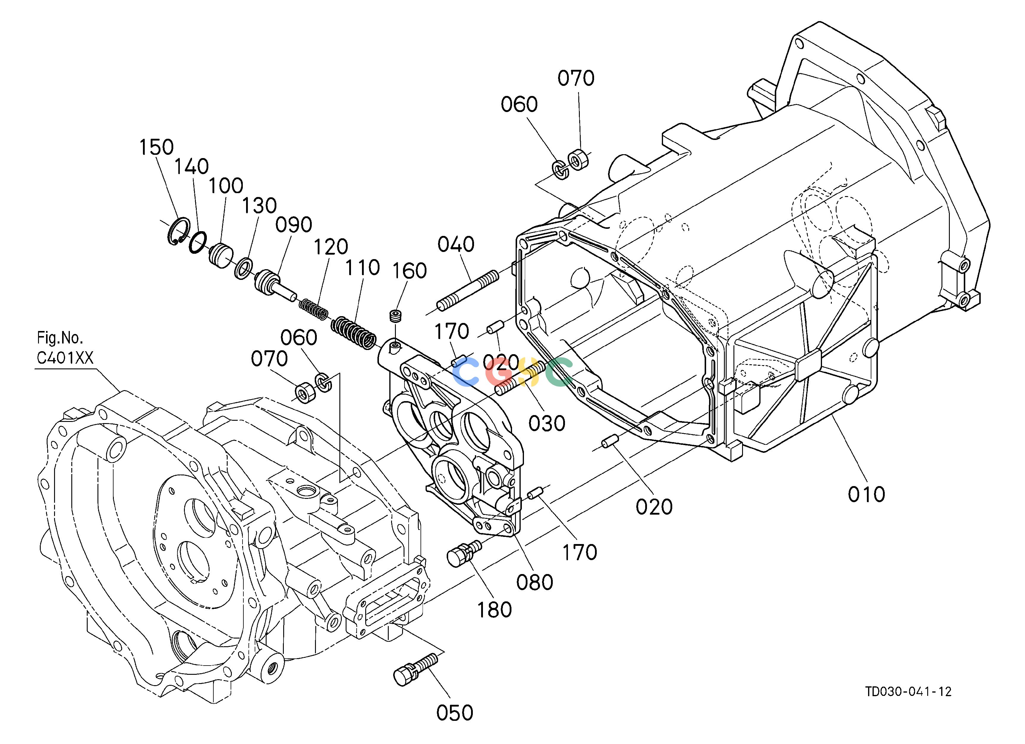 久保田零件查询C41002 MID CASE [MANUAL T/M TYPE] CLUTCH/TRANSMISSIONEPC Kubota online
