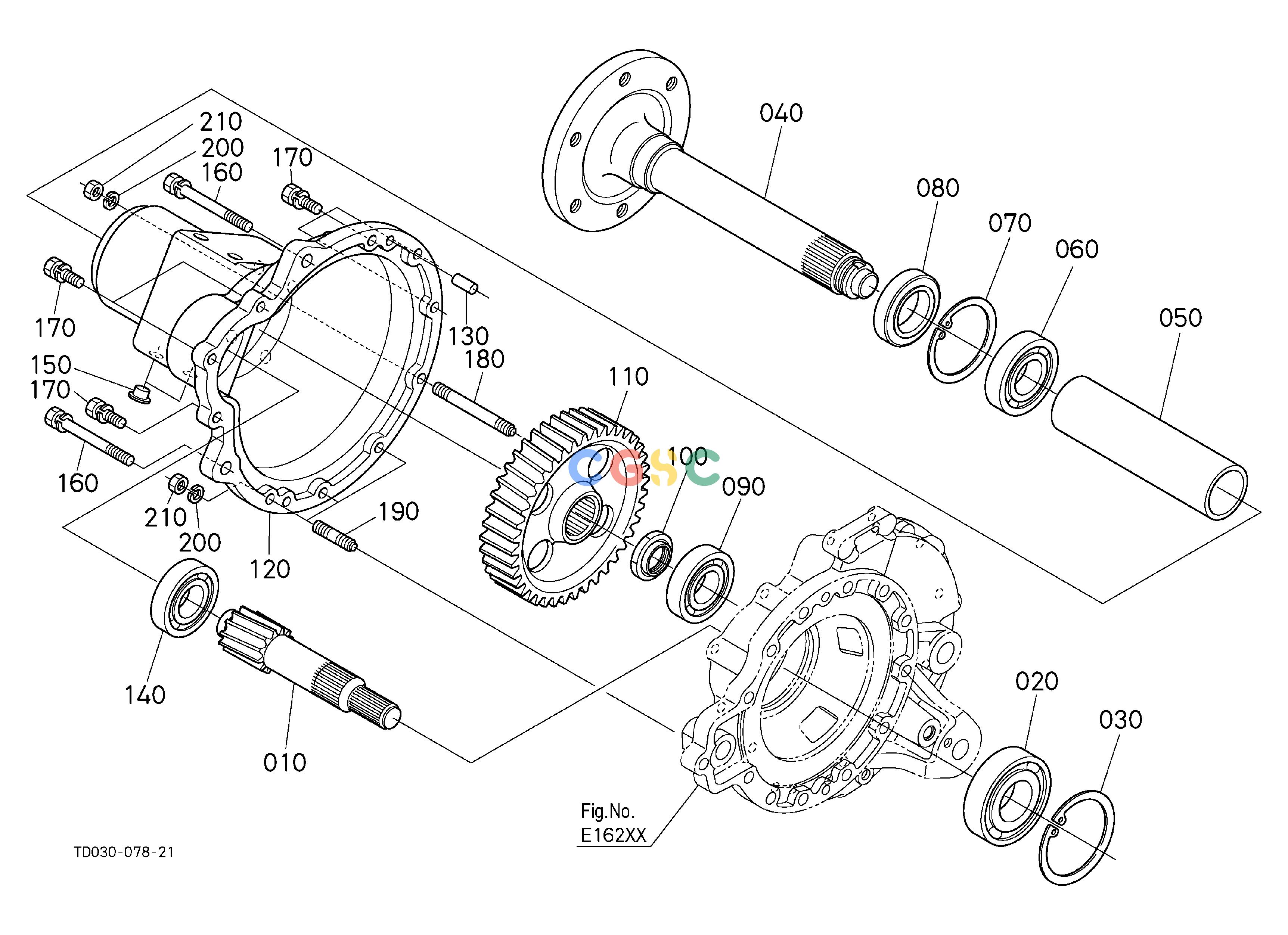 久保田零件查询E15202 REAR AXLE RH REAR AXLE/BRAKEEPC Kubota online