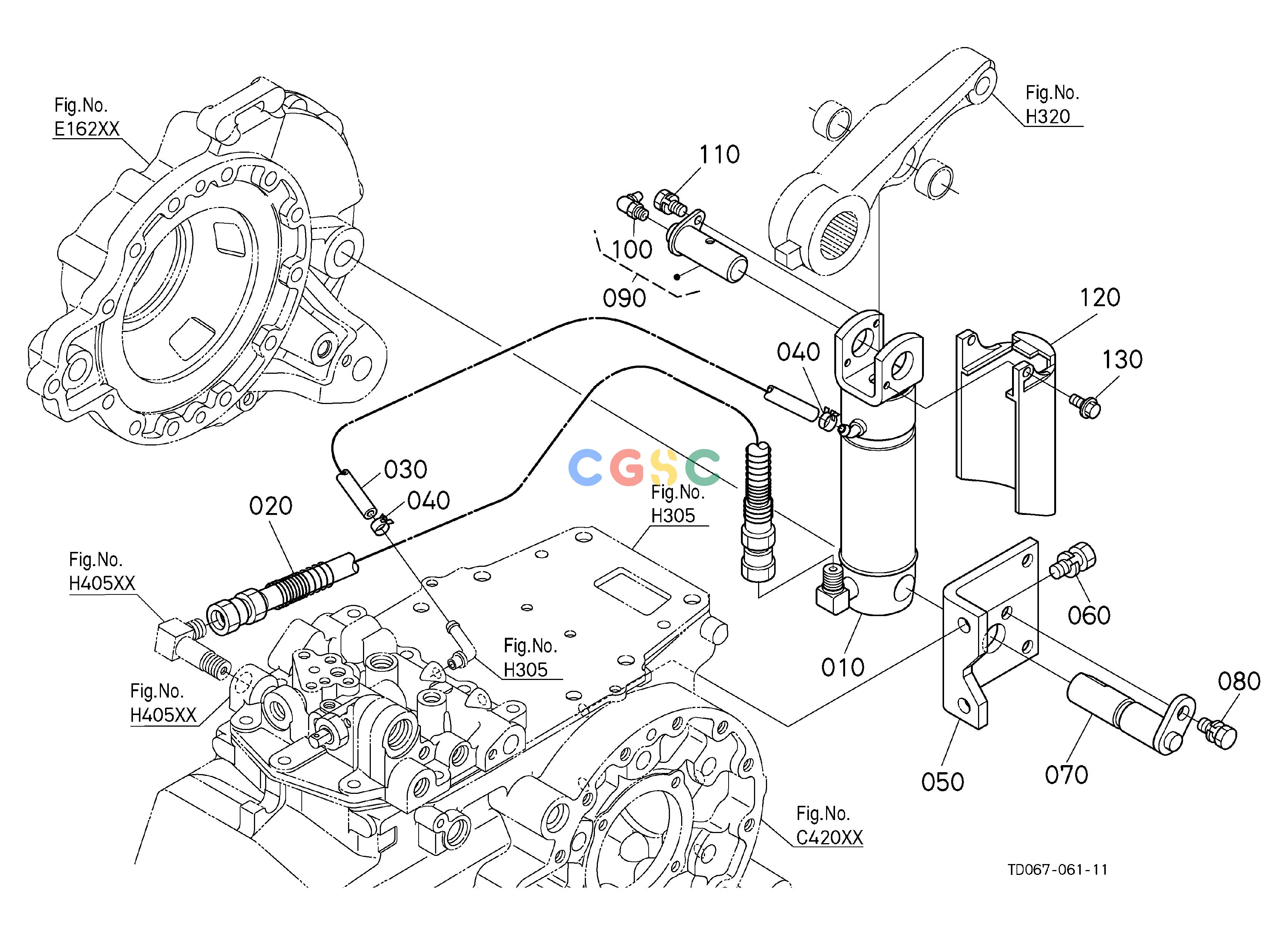 久保田零件查询H43502 3P CYLINDER RH HYDRAULIC SYSTEMEPC Kubota online