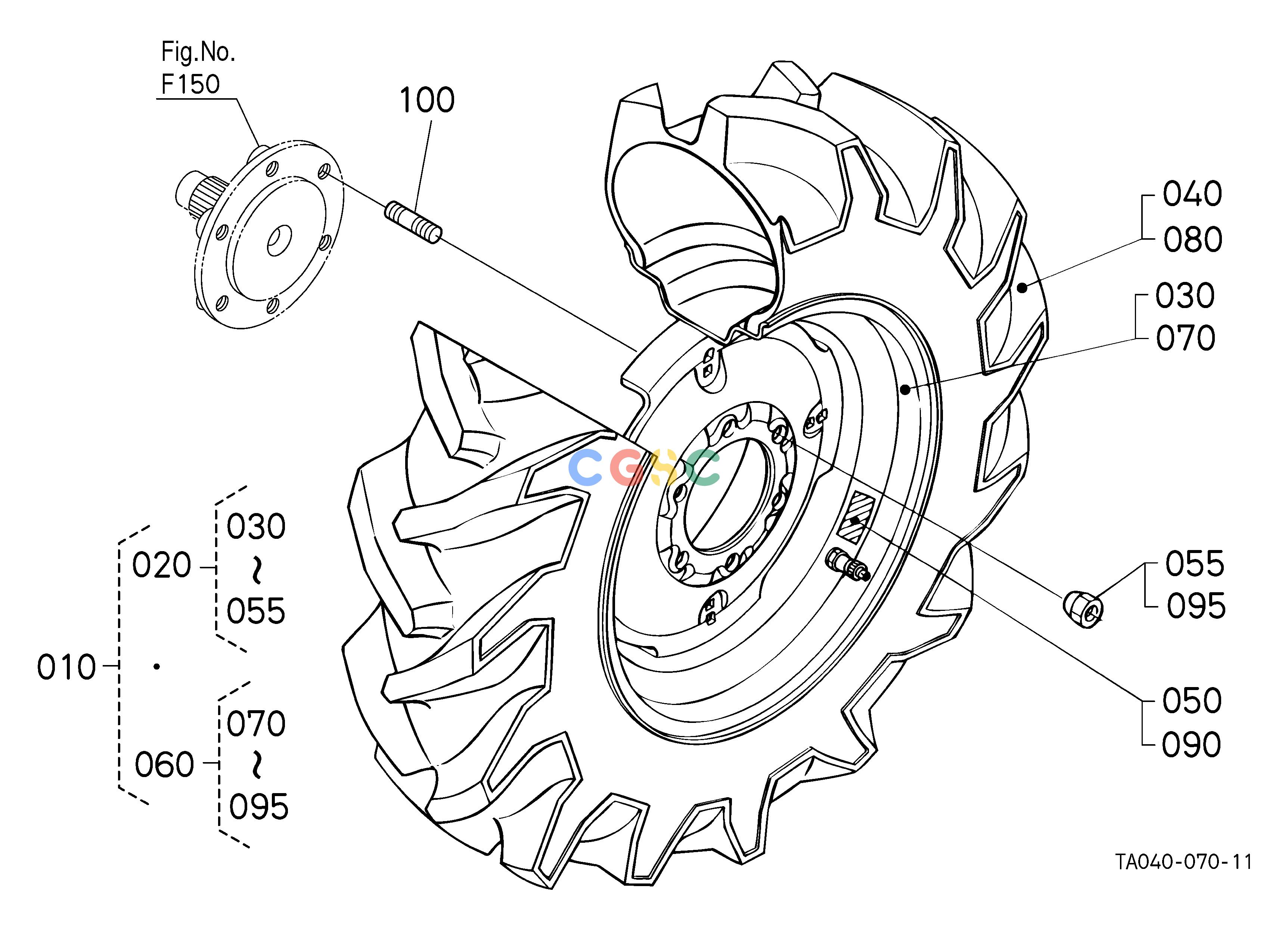 久保田零件查询P10113 FRONT WHEEL (8.3-16) [OLD TYPE] FRONT/REAR TIREEPC Kubota online