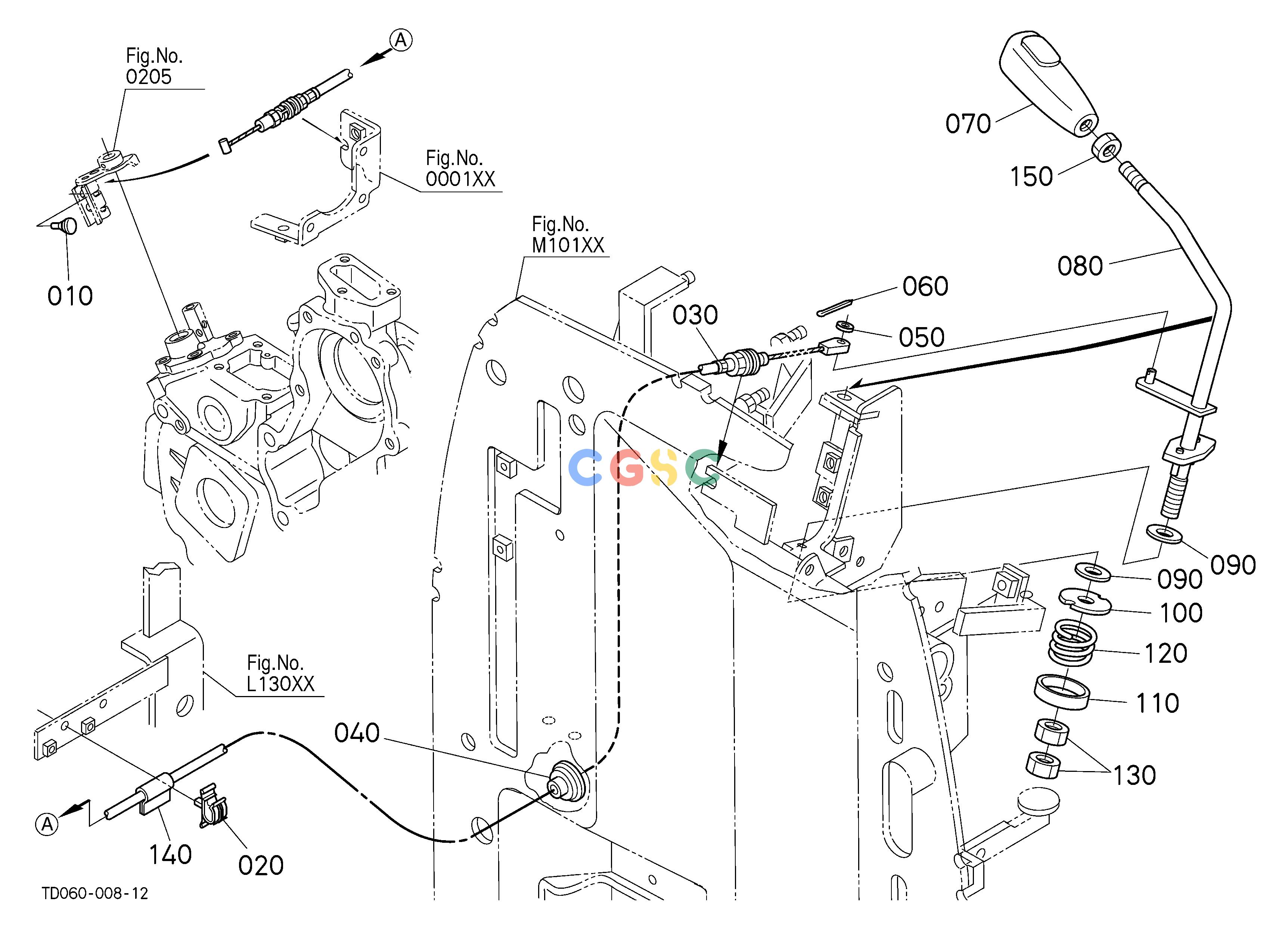 久保田零件查询A01002 ACCELERATOR LEVER [CAB TYPE] ## NOTE:ORDER BY REF.No.070,080 and 150 NEW PARTS. ENGINEEPC Kubota online