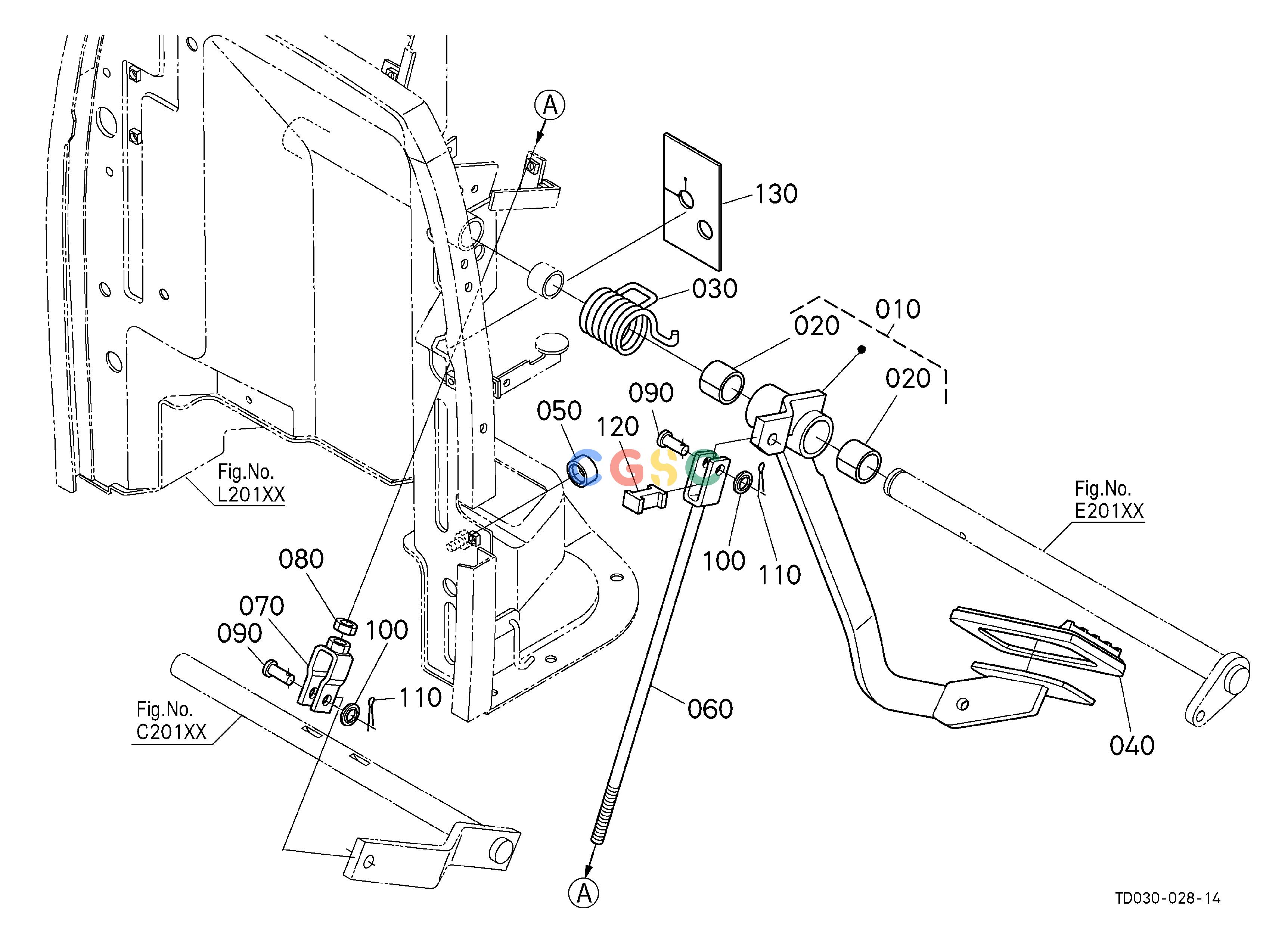 久保田零件查询C30101 CLUTCH PEDAL [EXCEPT HST TYPE] [ROPS TYPE] CLUTCH/TRANSMISSIONEPC Kubota online