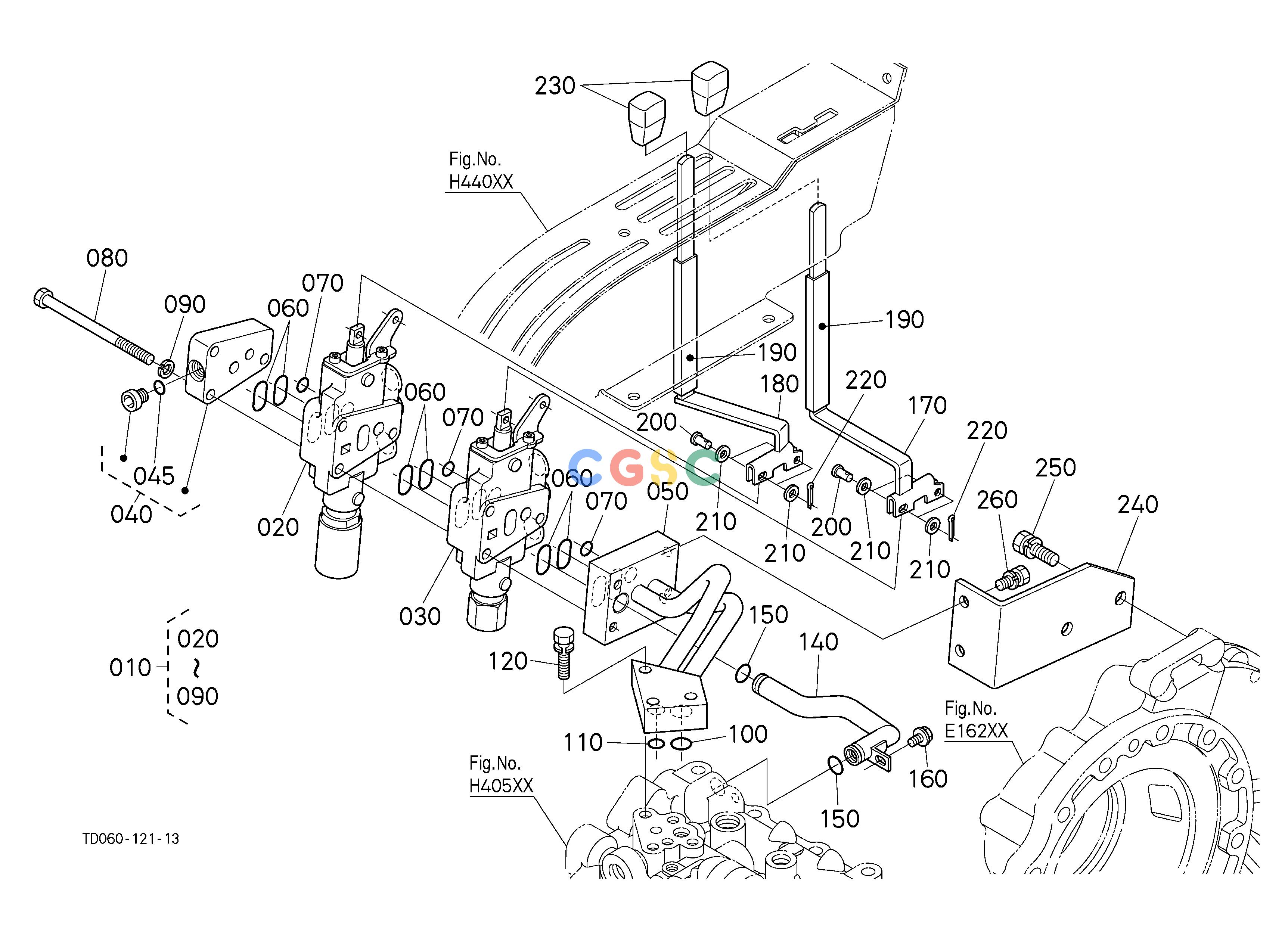 久保田零件查询H45500 AUXILIARY CONTROL VALVE LEVER [CAB TYPE] [CA] HYDRAULIC SYSTEMEPC Kubota online