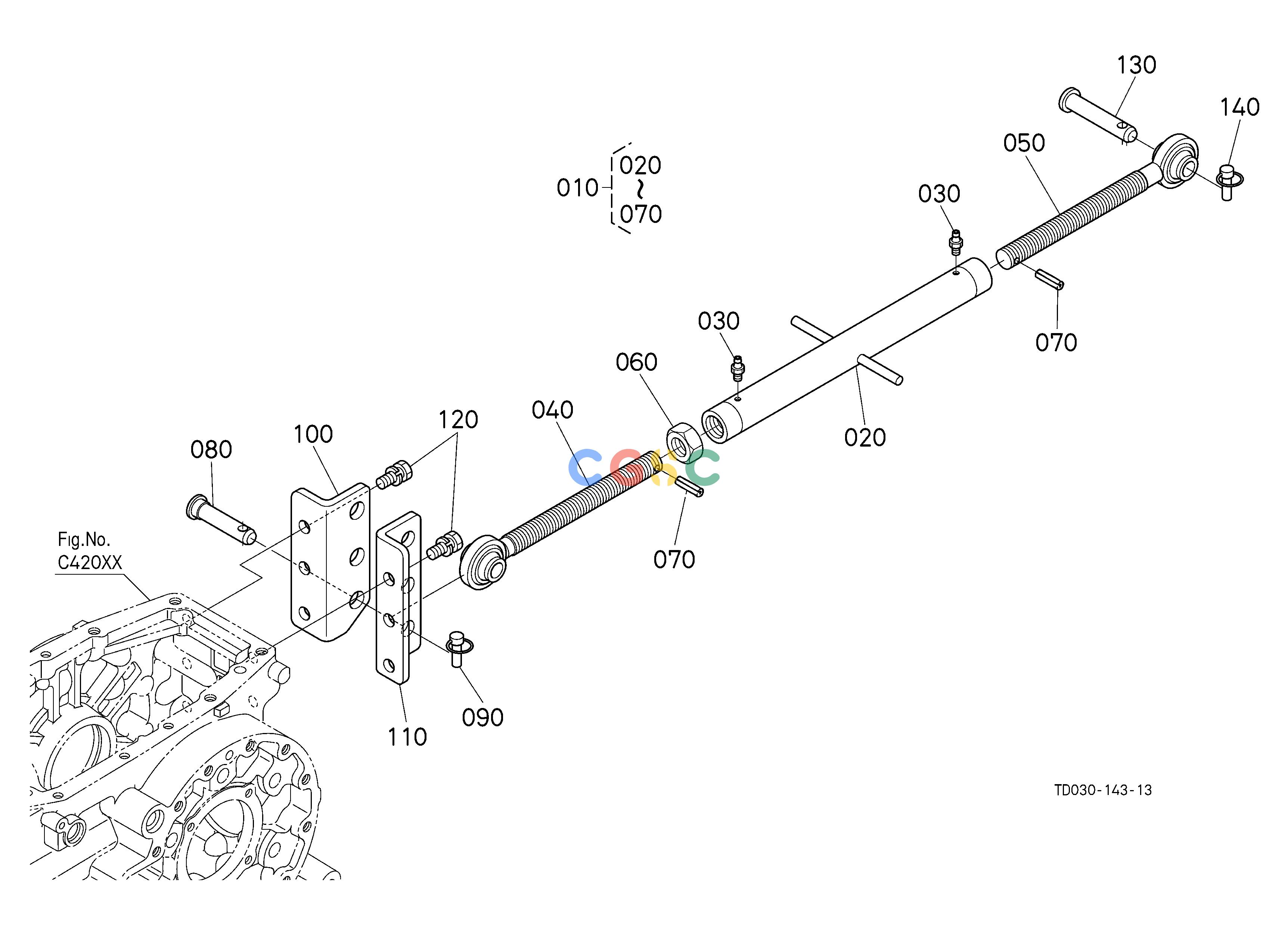 久保田零件查询J10501 TOP LINK 3-POINT LINKAGE/DRAWBAR/HITCHEPC Kubota online