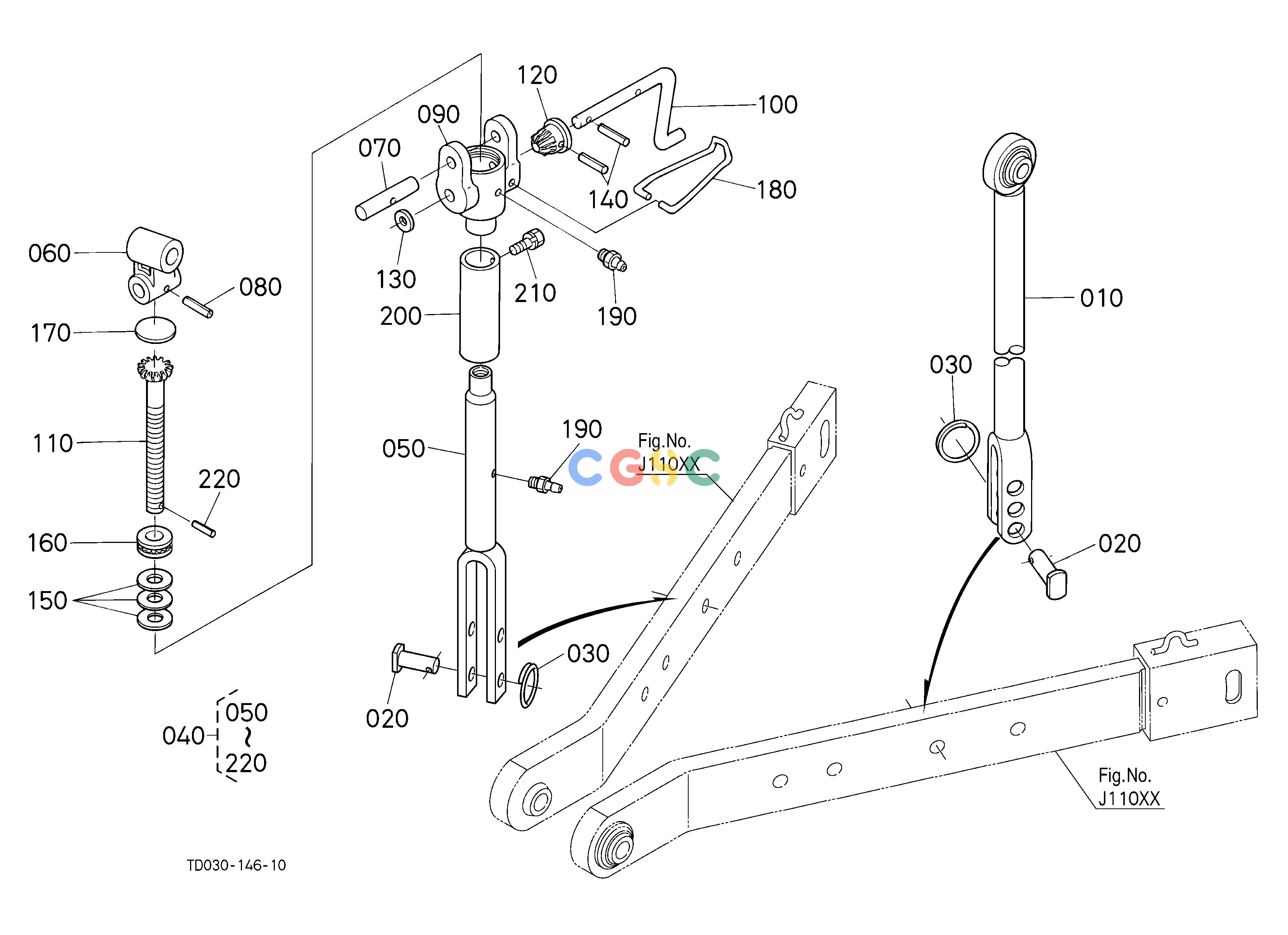 久保田零件查询J11501 3-POINT LINKAGE (LIFT ROD) 3-POINT LINKAGE/DRAWBAR/HITCHEPC Kubota online