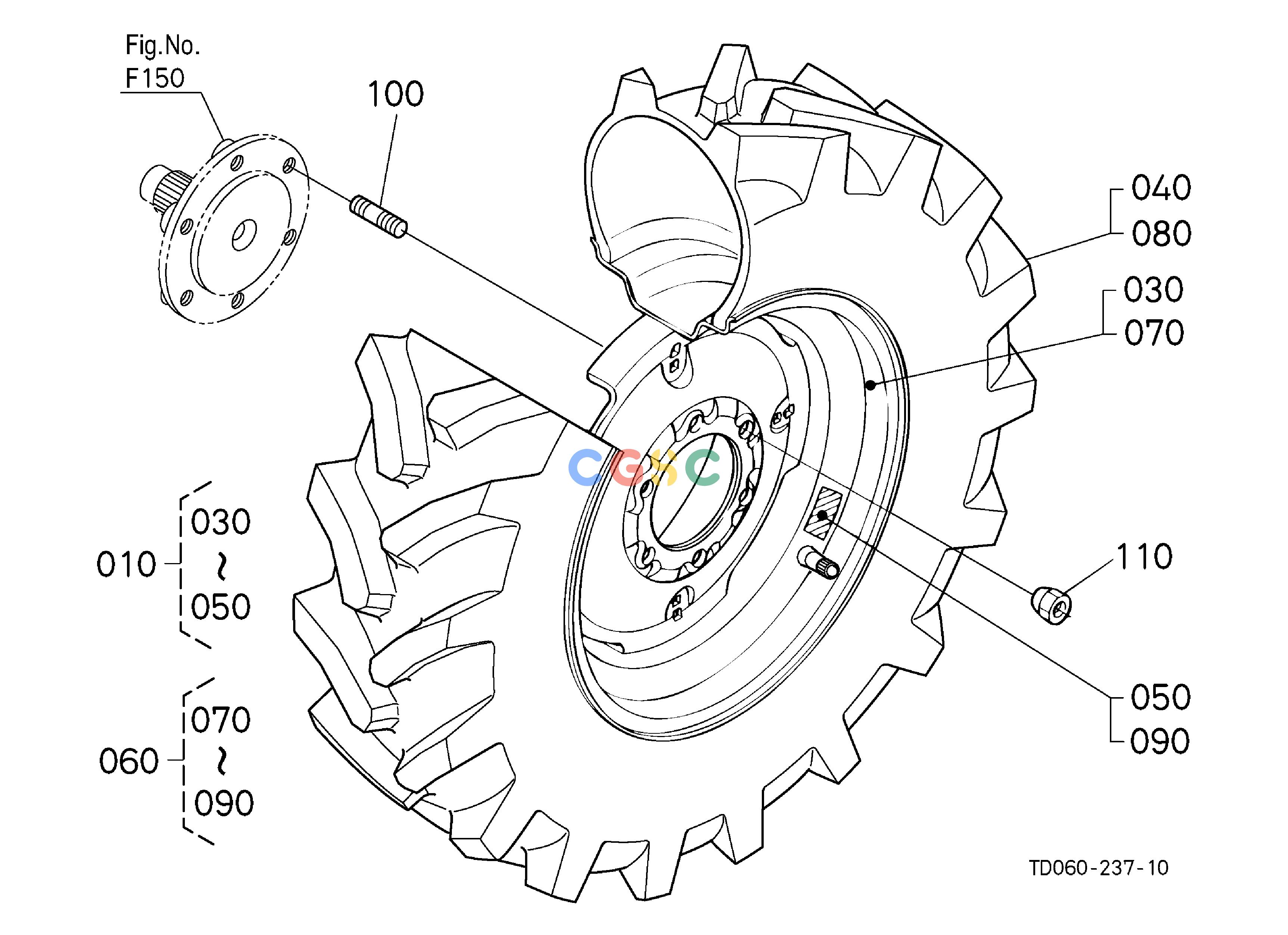 久保田零件查询P10102 FRONT WHEEL(8-16R1) [OLD TYPE] FRONT/REAR TIREEPC Kubota online