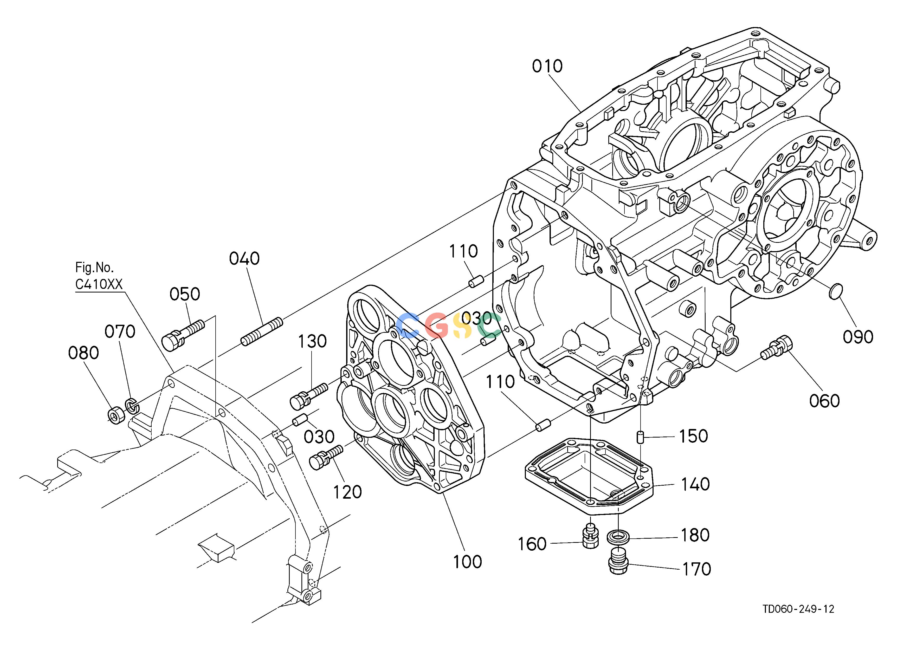 久保田零件查询C42003 TRANSMISSION CASE [MANUAL T/M TYPE] CLUTCH/TRANSMISSIONEPC Kubota online