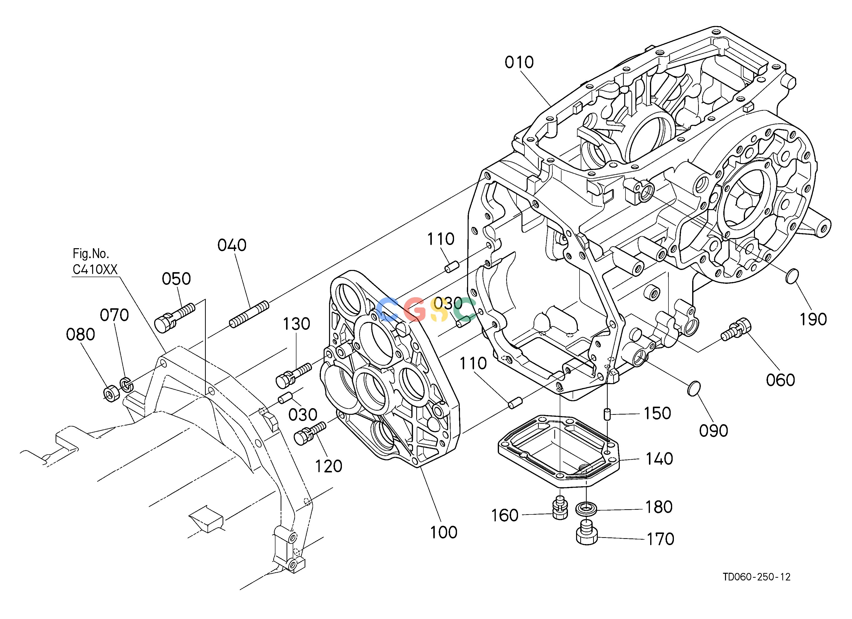 久保田零件查询C42004 TRANSMISSION CASE [GST TYPE][ROPS TYPE] CLUTCH/TRANSMISSIONEPC Kubota online