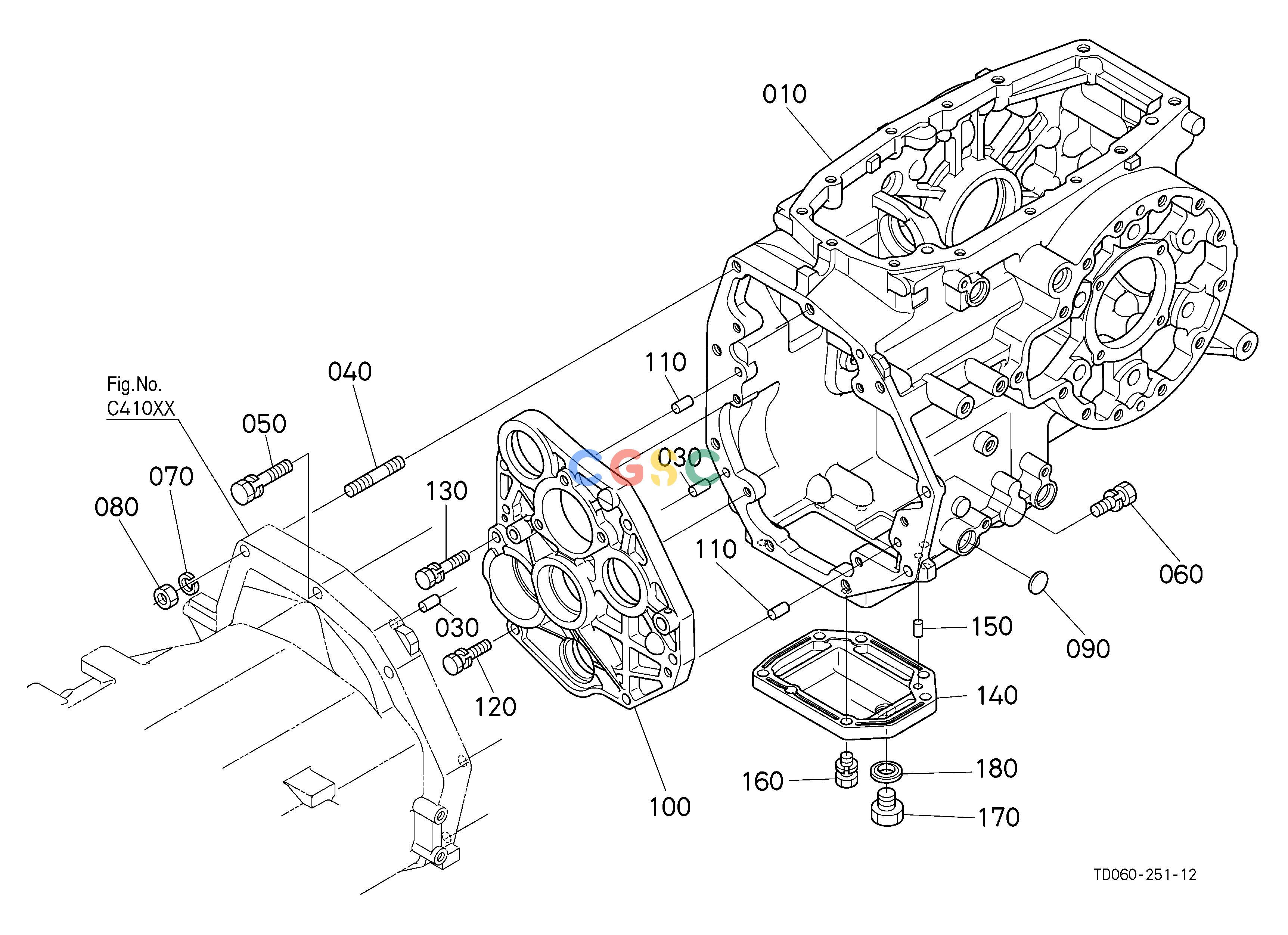久保田零件查询C42005 TRANSMISSION CASE [GST TYPE][CAB TYPE] CLUTCH/TRANSMISSIONEPC Kubota online