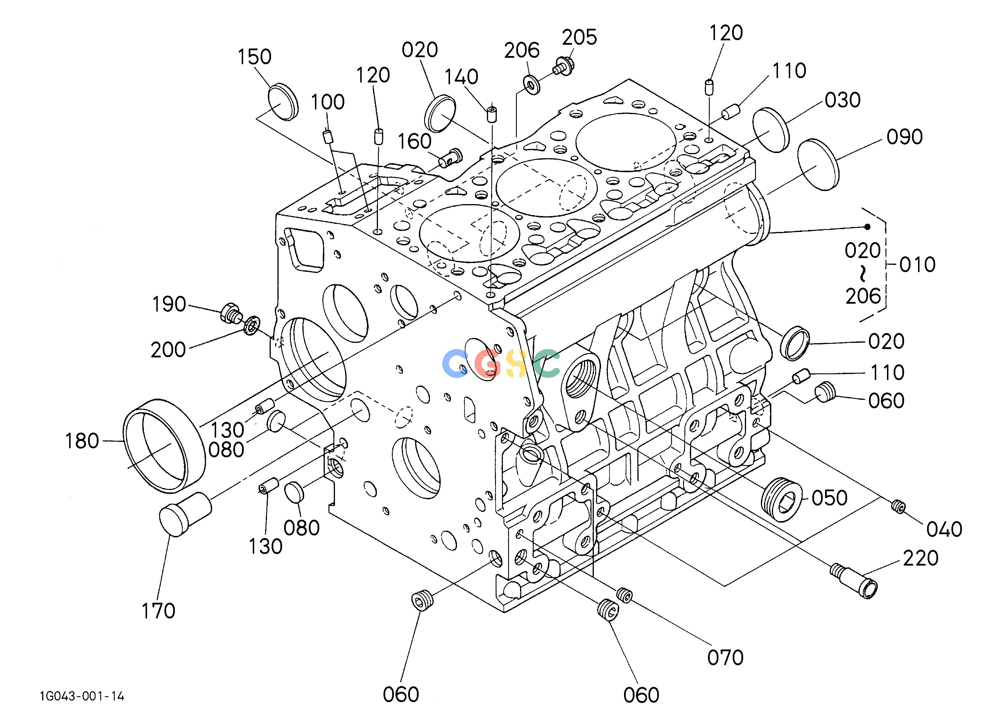 久保田零件查询000101 CRANKCASE ## S.No.;<=4Z0548 ENGINEEPC Kubota online