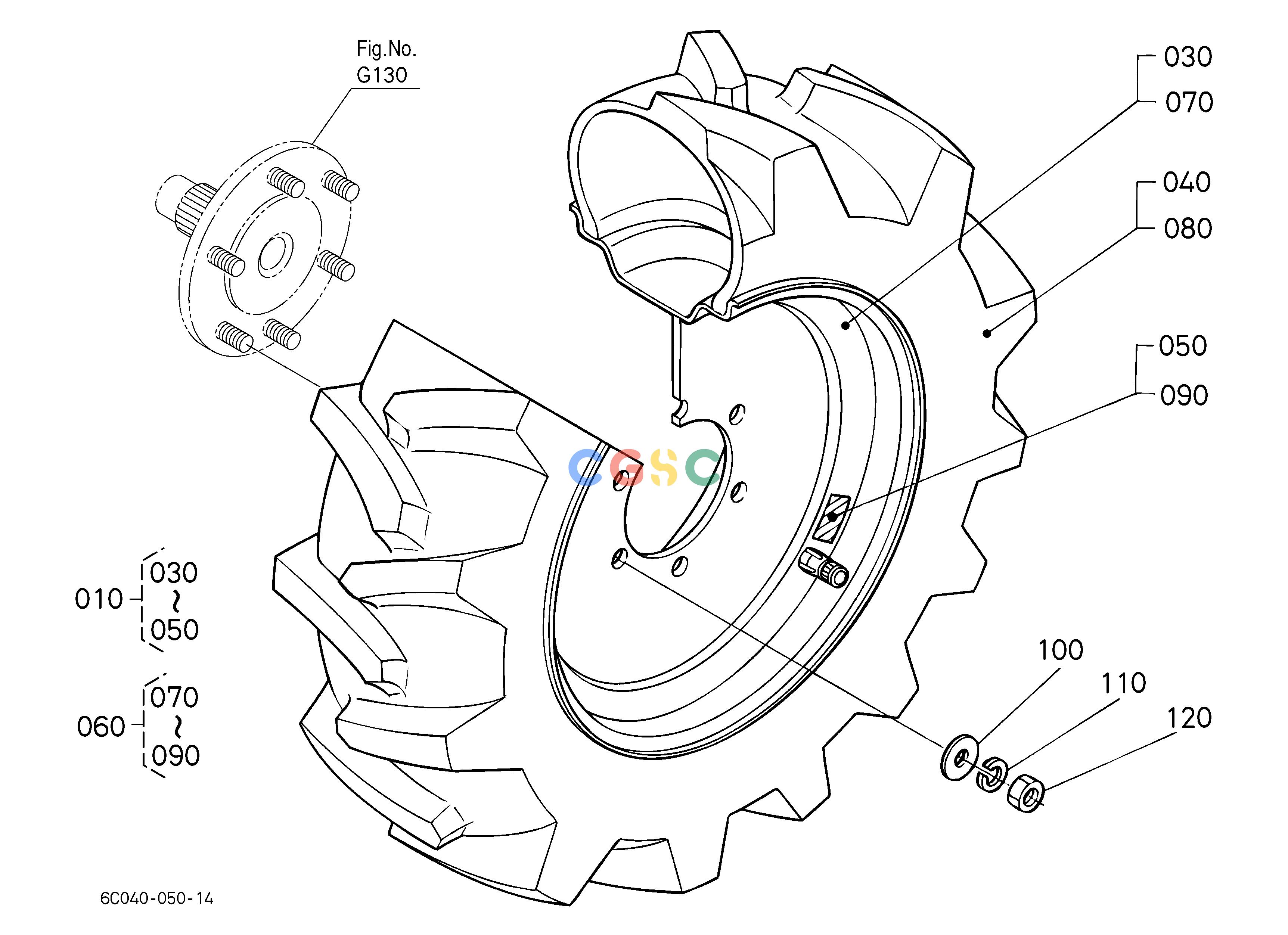 久保田零件查询R10101 FRONT WHEEL(6-12) [B7510DN [OPTION]] FRONT TIREEPC Kubota online
