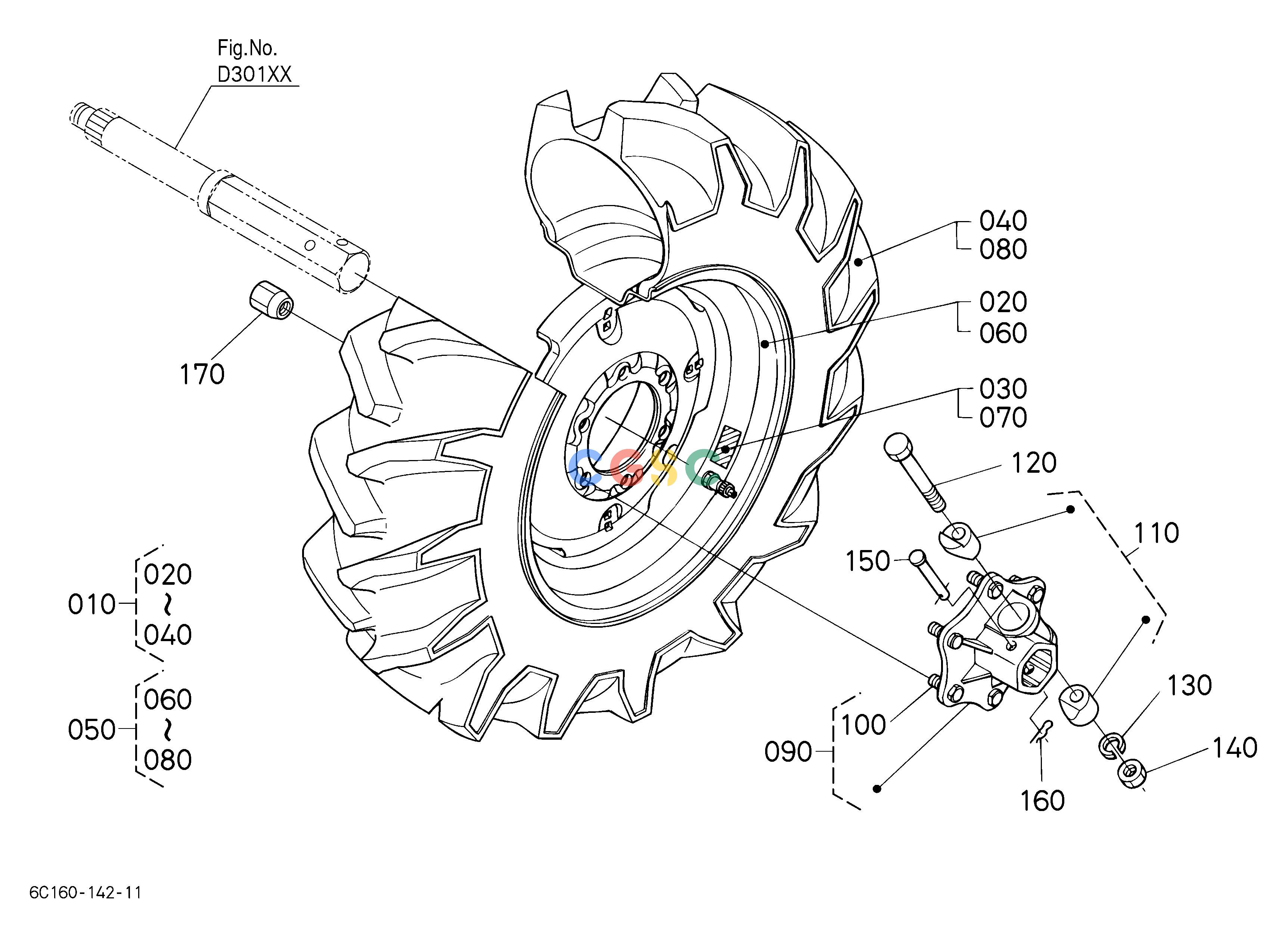 久保田零件查询R11006 REAR WHEEL [OPTION] ## NOTE:ORDER BY REF.No.110 NEW PART and REF.No.120 NEW PART. REAR TIREEPC Kubota online