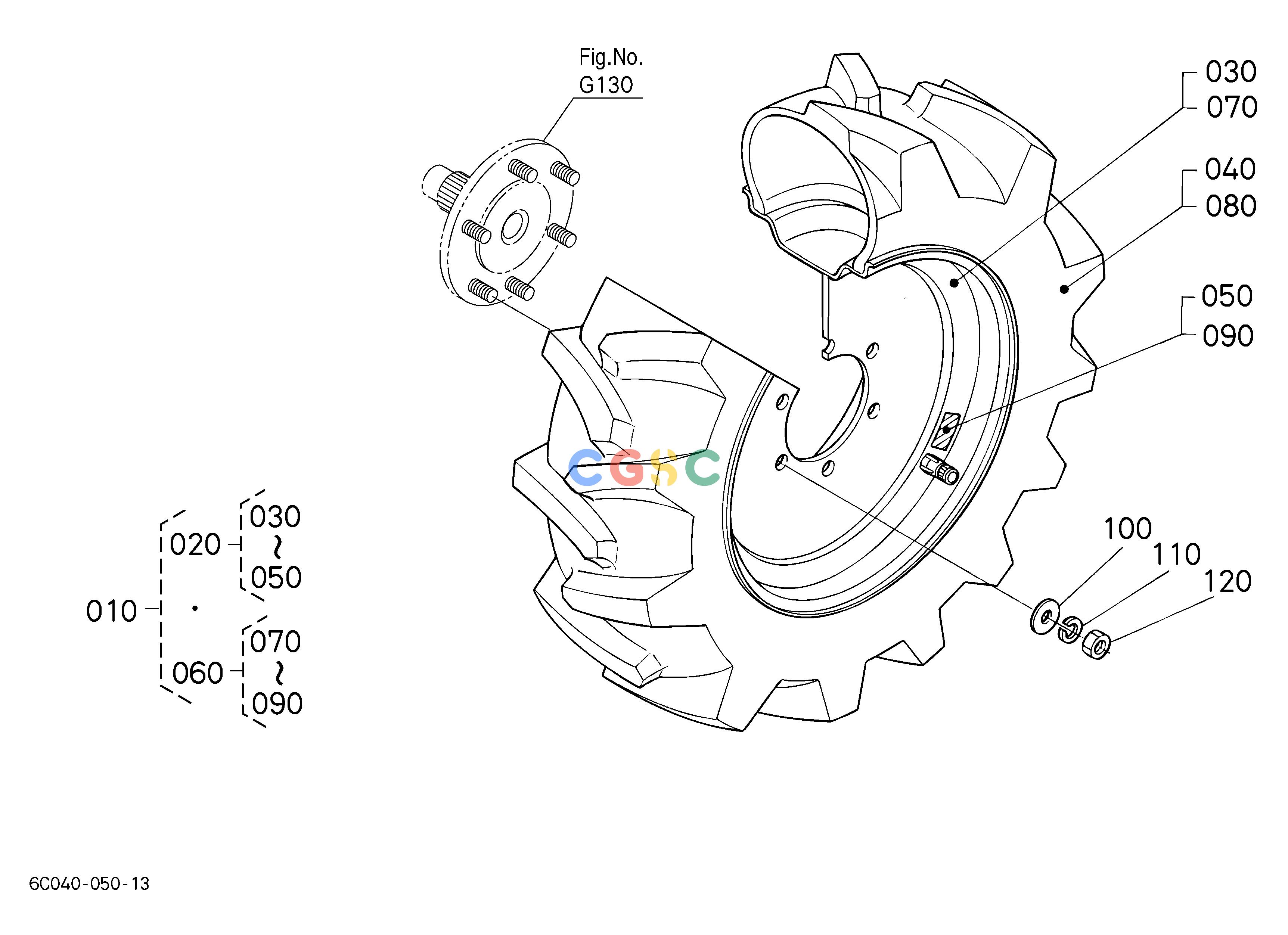 久保田零件查询R10101 FRONT WHEEL(7-12) [EXCEPT [AU] [NZ]] FRONT TIREEPC Kubota online