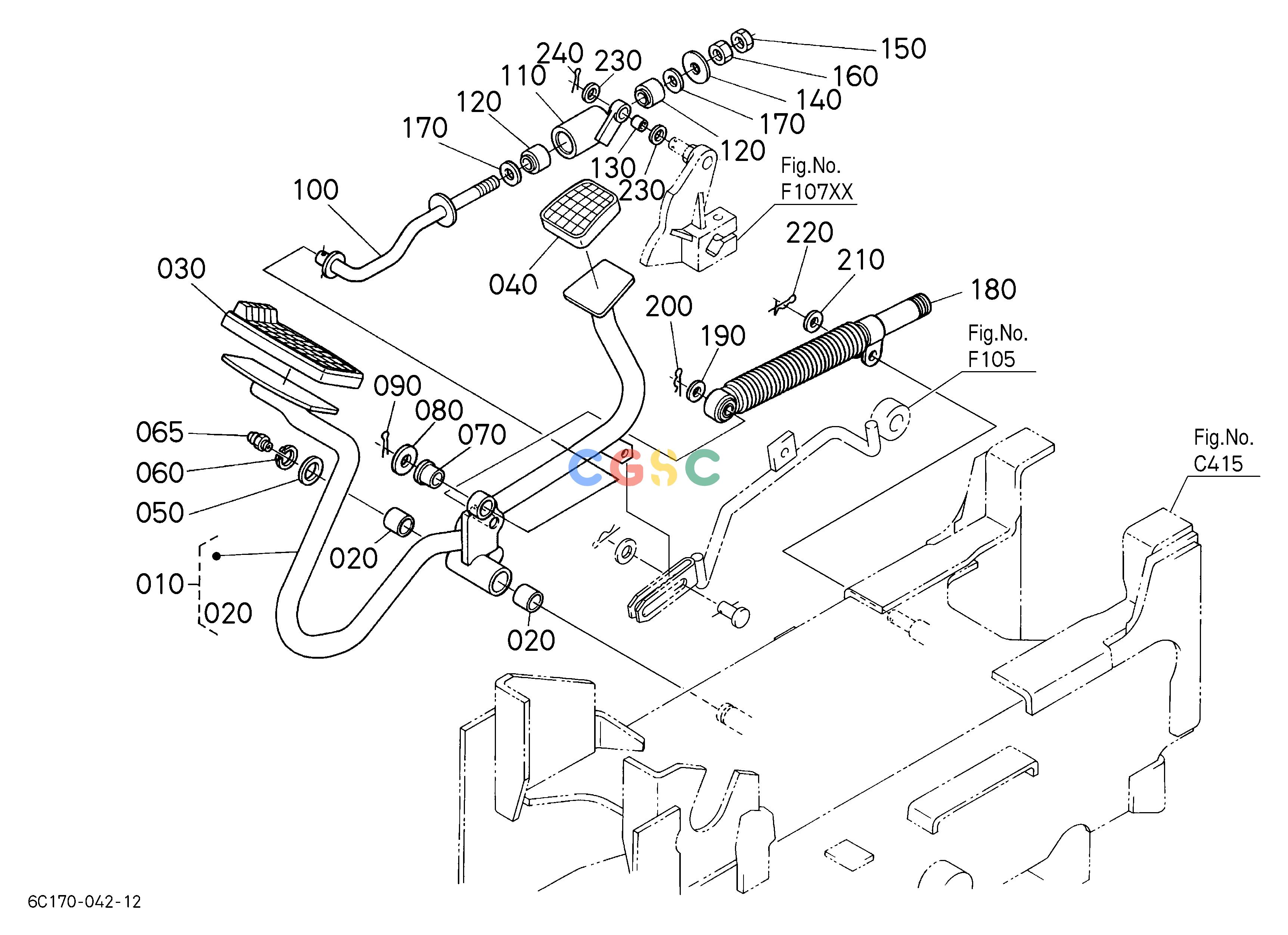 久保田零件查询F10802 SPEED CONTROL PEDAL SPEED CHANGEEPC Kubota online