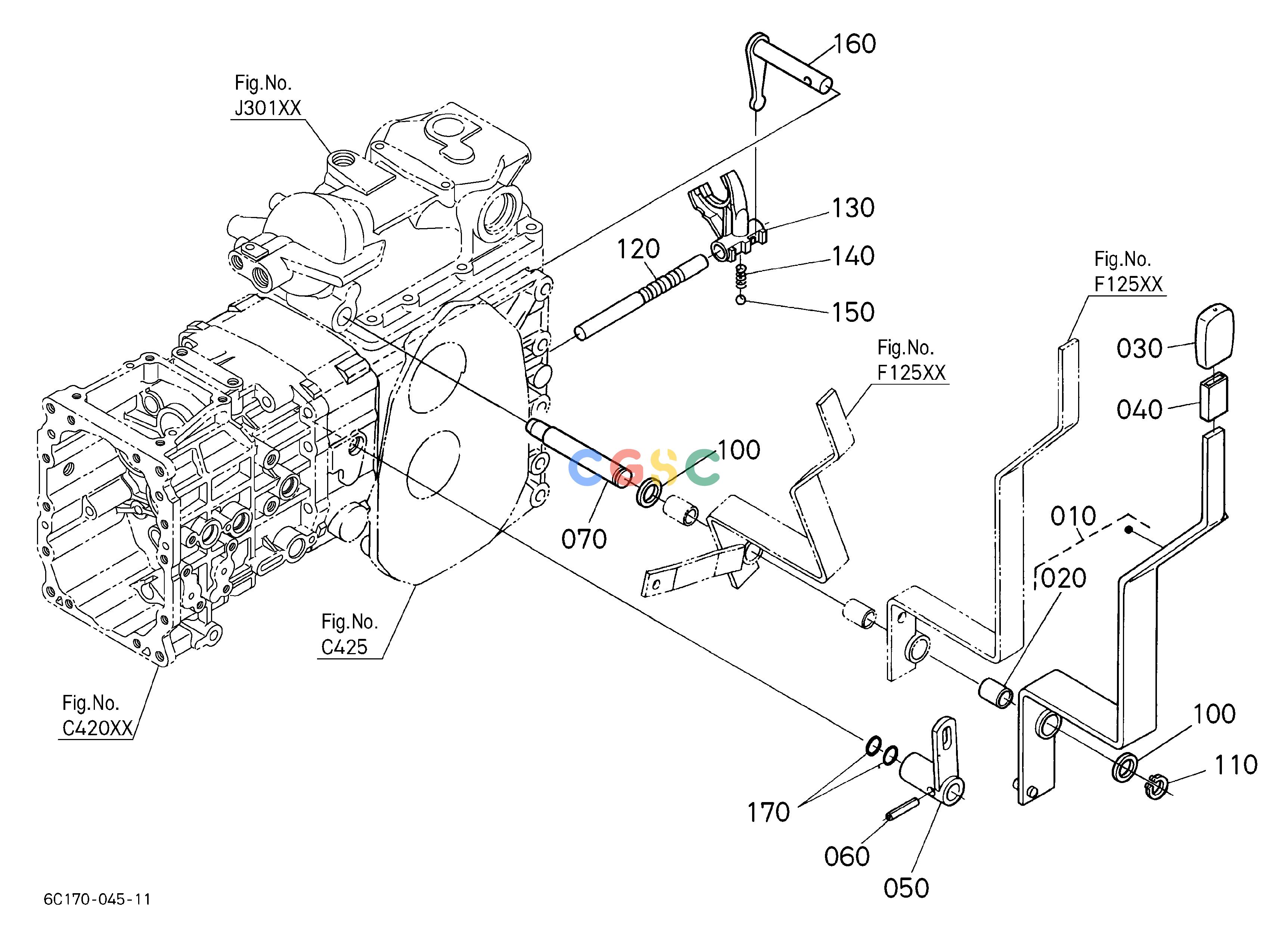久保田零件查询F11002 RANGE GEAR SHIFT LEVER SPEED CHANGEEPC Kubota online