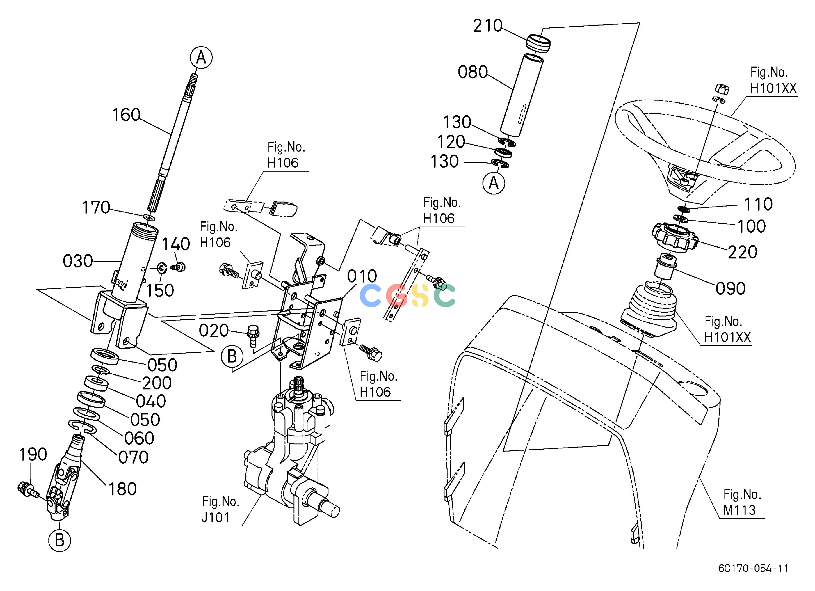 久保田零件查询H10502 STEERING POST STEERINGEPC Kubota online