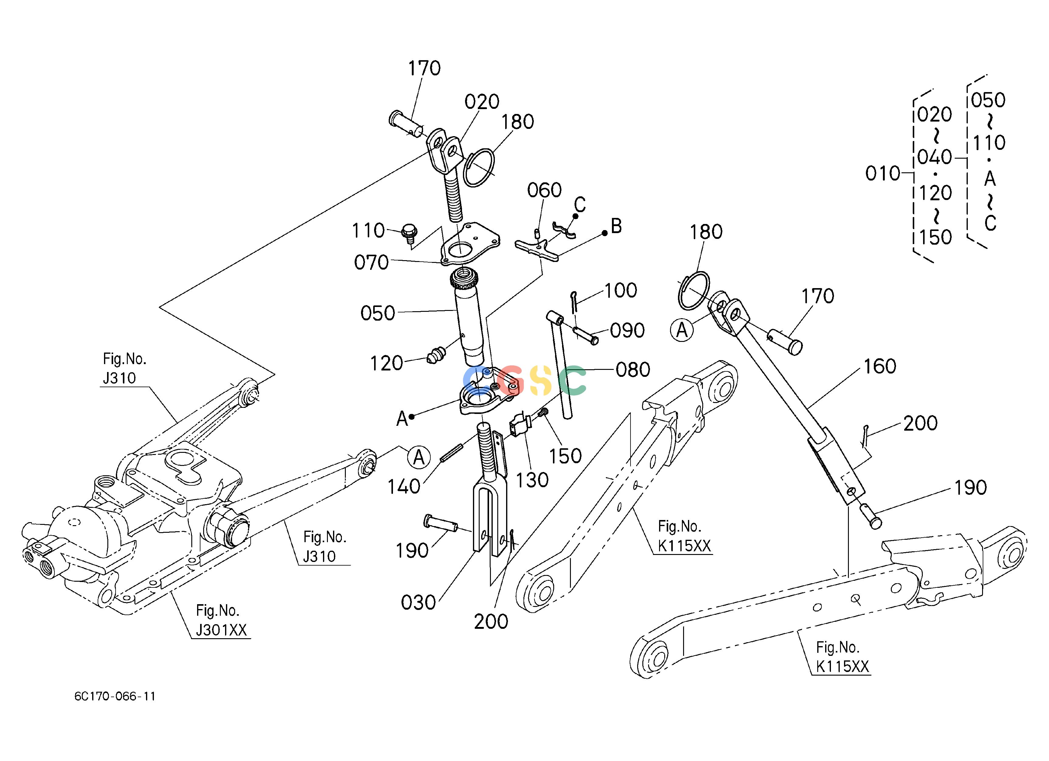 久保田零件查询K10102 3-POINT LINKAGE 2(LIFT ROD) PUMP/MOTOR SYSTEMEPC Kubota online