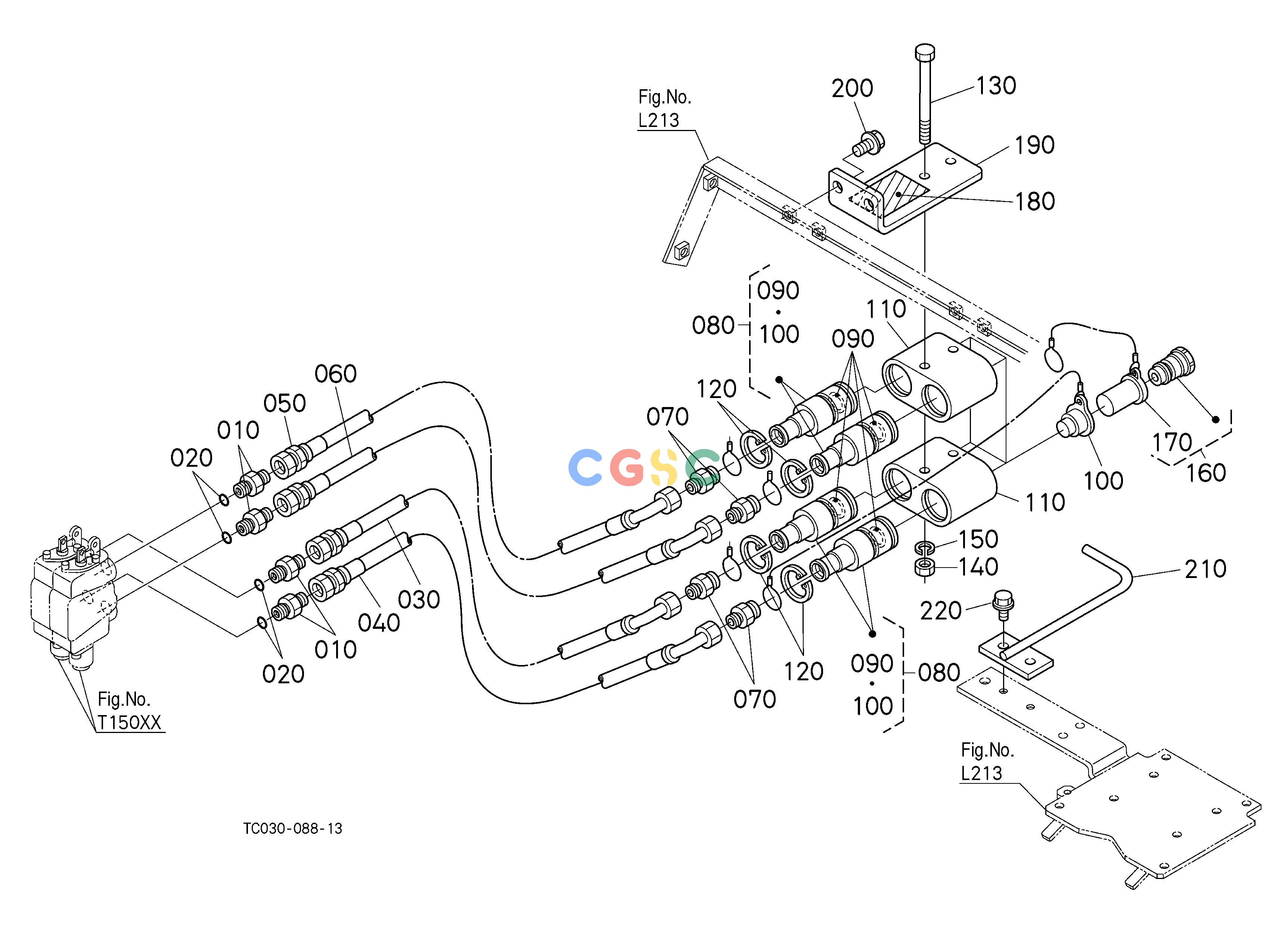 久保田零件查询T15502 AUXILIARY CONTROL VALVE COUPLER (2ND) [OPTION] OPTIONEPC Kubota online
