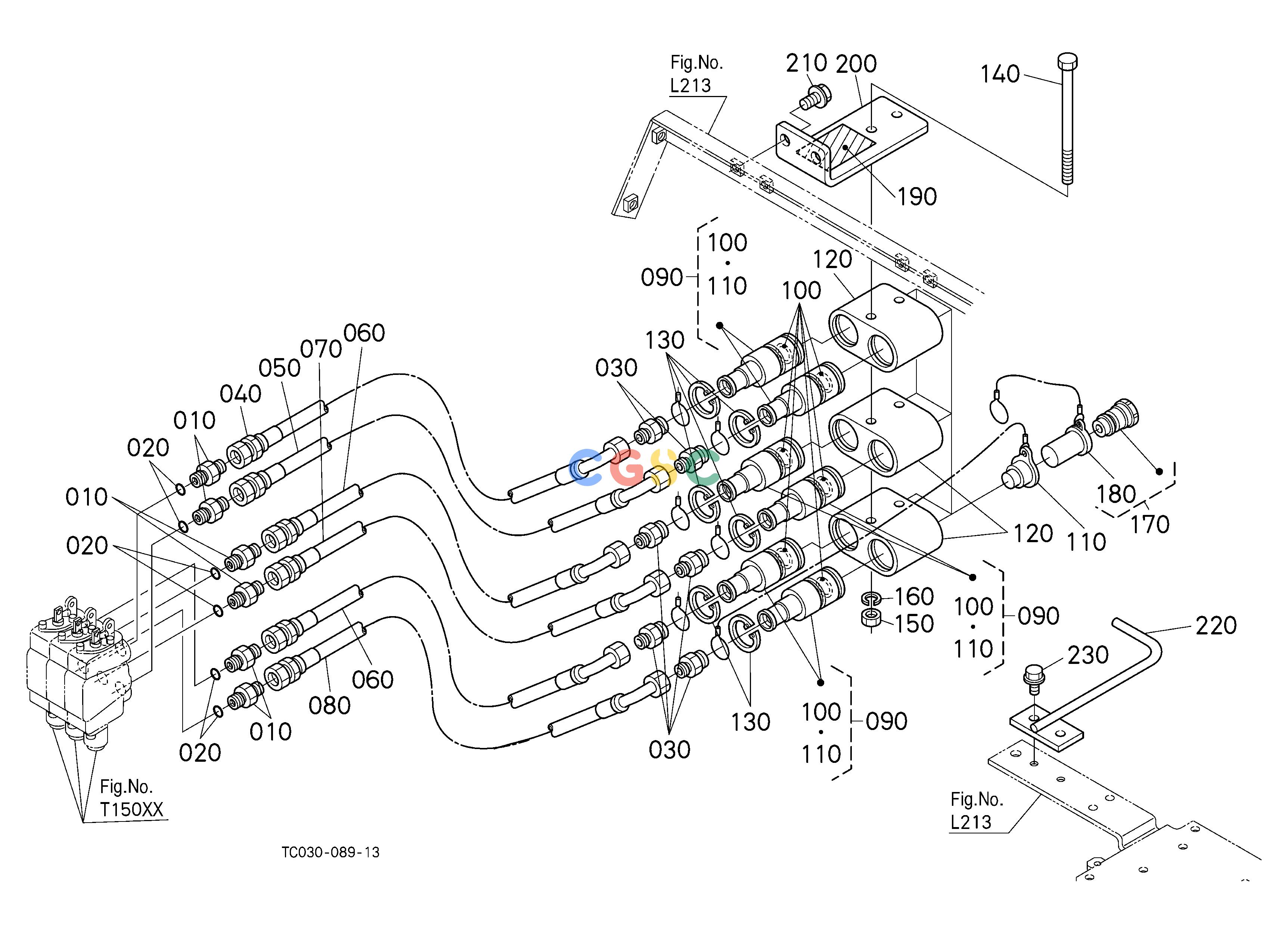 久保田零件查询T15503 AUXILIARY CONTROL VALVE COUPLER (3RD) [OPTION] OPTIONEPC Kubota online