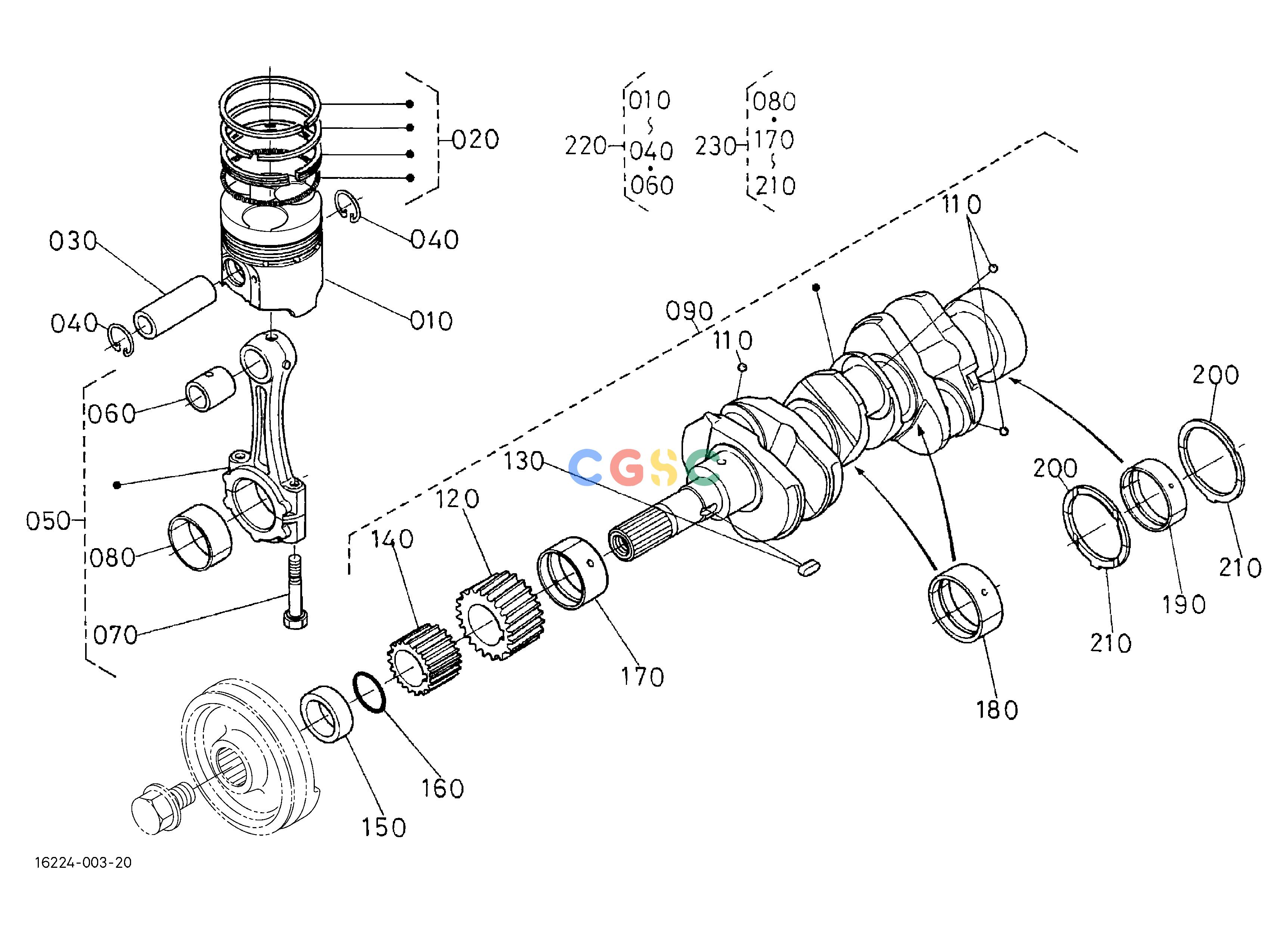 久保田零件查询010200 PISTON AND CRANKSHAFT ENGINEEPC Kubota online