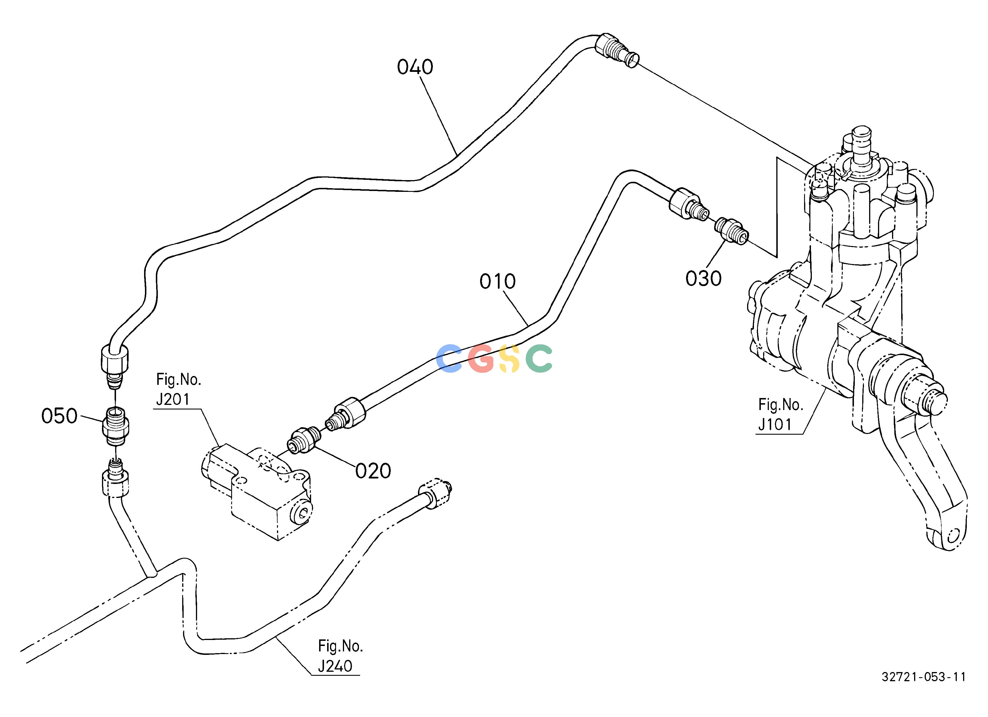 久保田零件查询J21500 HYDRAULIC OIL LINE(STEERING) PUMP/MOTOR SYSTEMEPC Kubota online