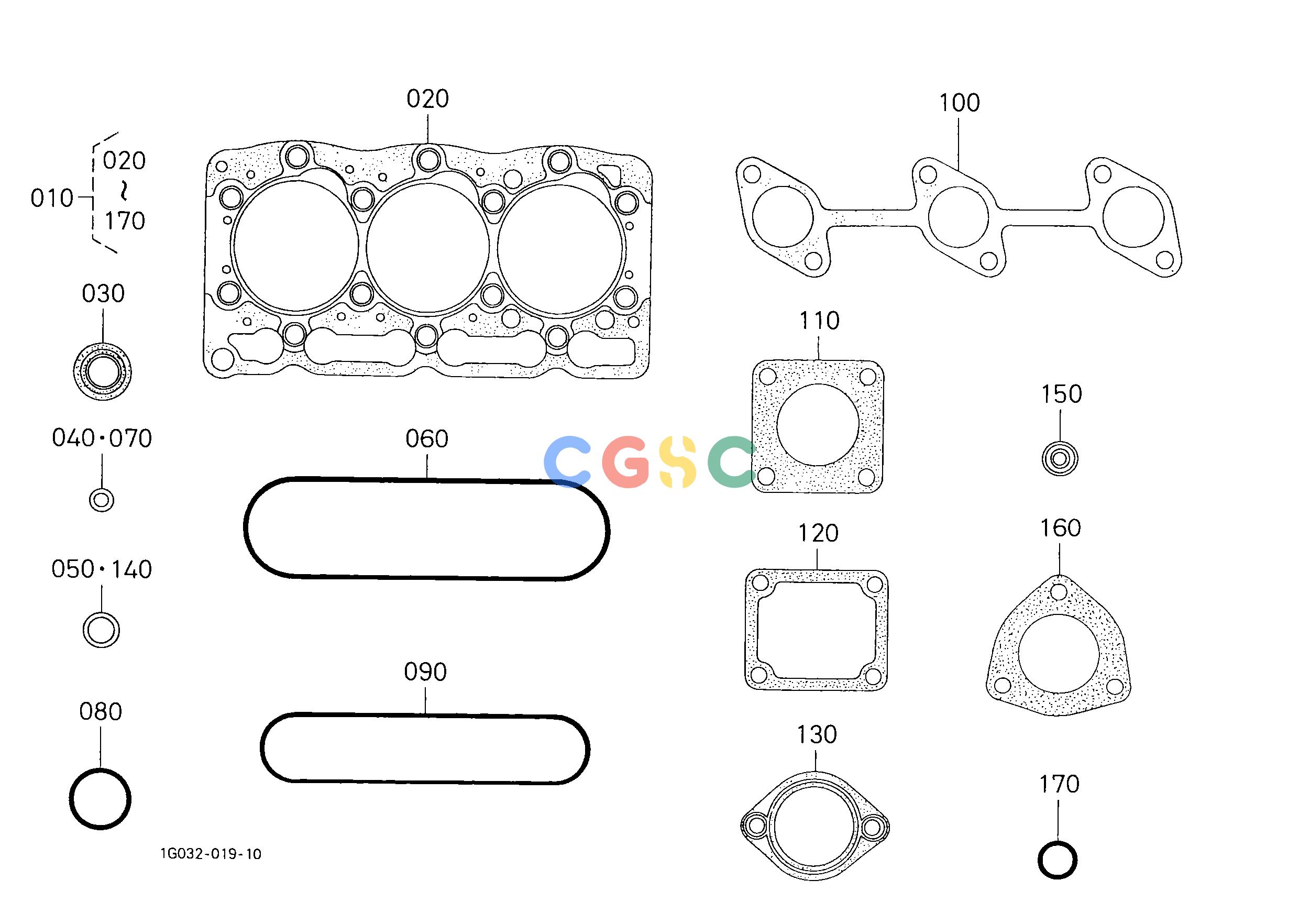 久保田零件查询190001 UPPER GASKET KIT ## S.No.<=2Z1560 ENGINEEPC Kubota online