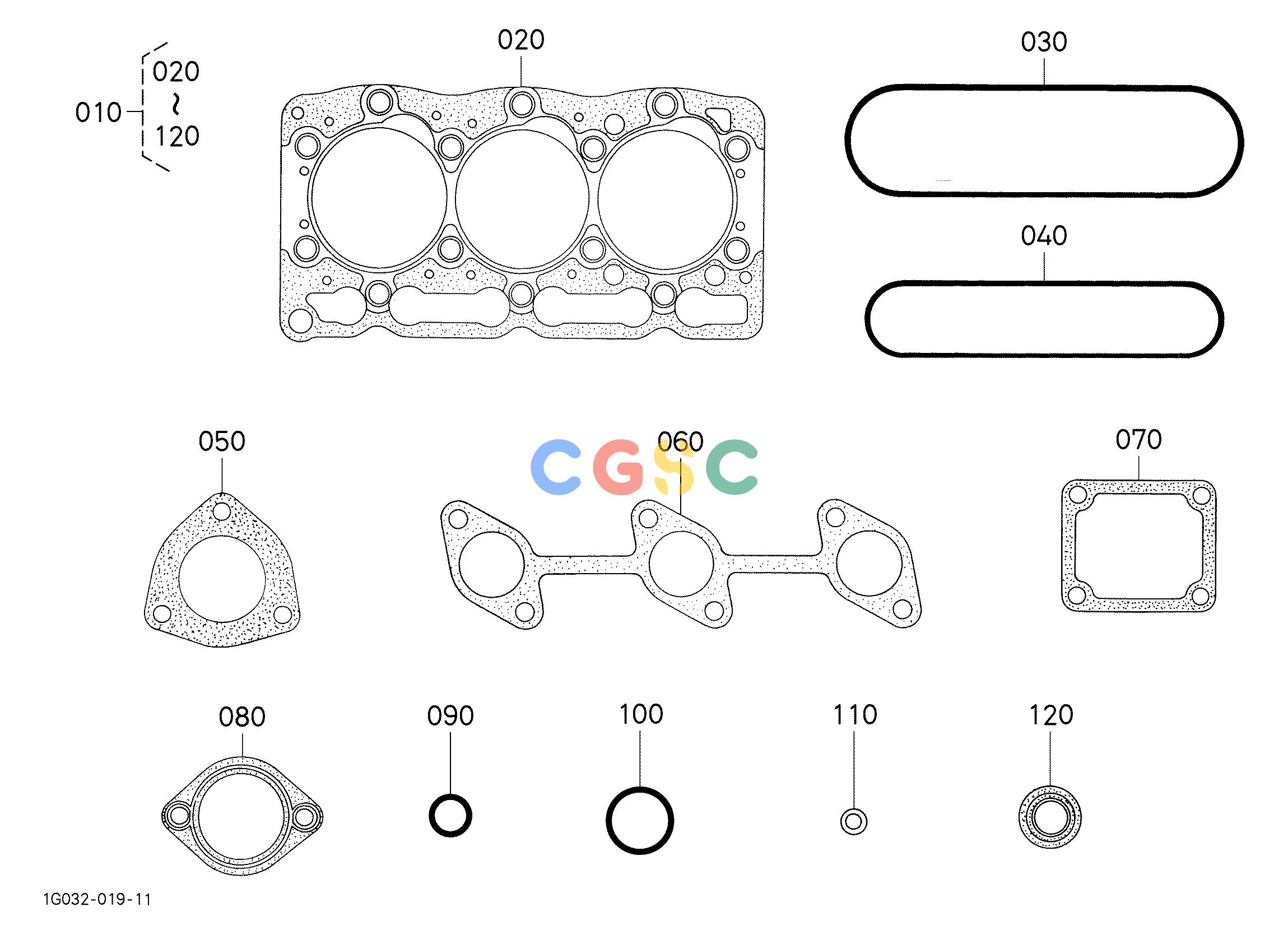 久保田零件查询190002 UPPER GASKET KIT ## S.No.>=3A0001 ENGINEEPC Kubota online