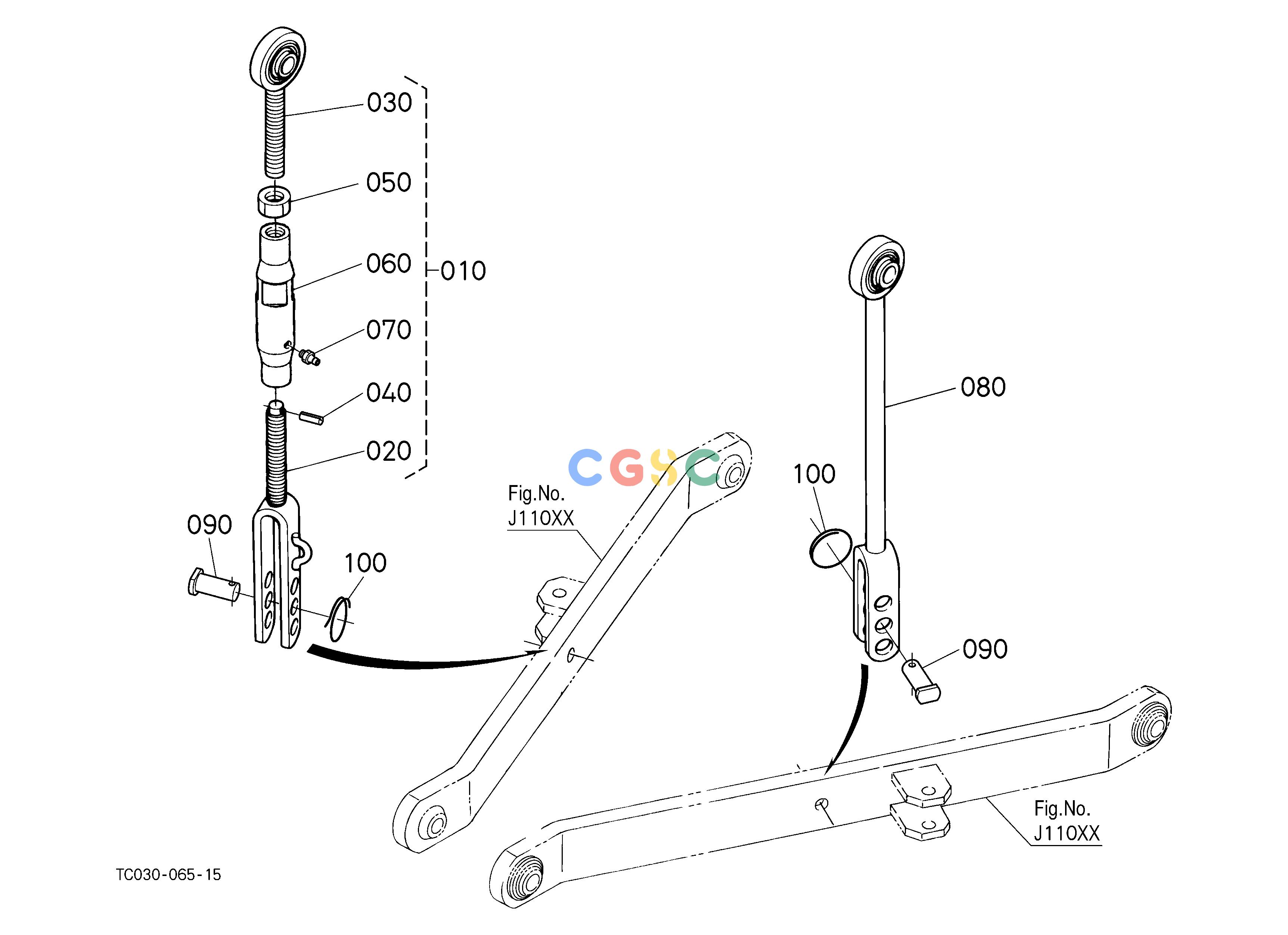 久保田零件查询J11501 3-POINT LINKAGE 2 (LIFT ROD) 3-POINT LINKAGE/DRAWBAR/HITCHEPC Kubota online