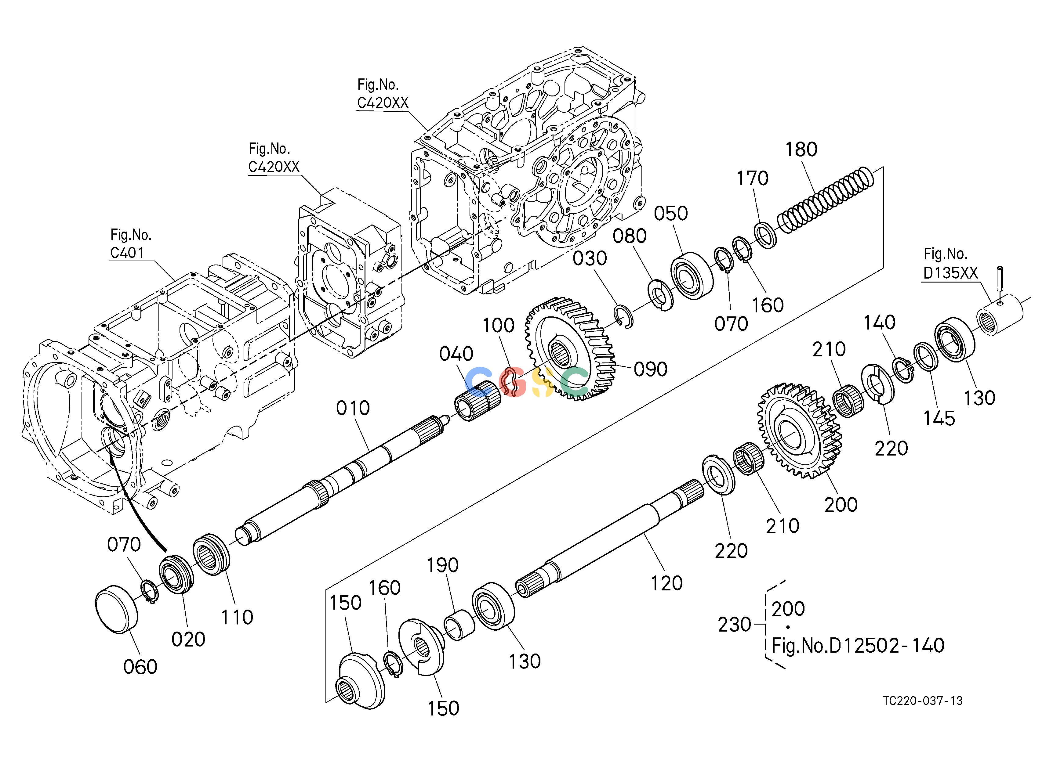 久保田零件查询D13002 PTO COUNTERSHAFT [EXCEPT HST TYPE] CLUTCH/TRANSMISSIONEPC Kubota online