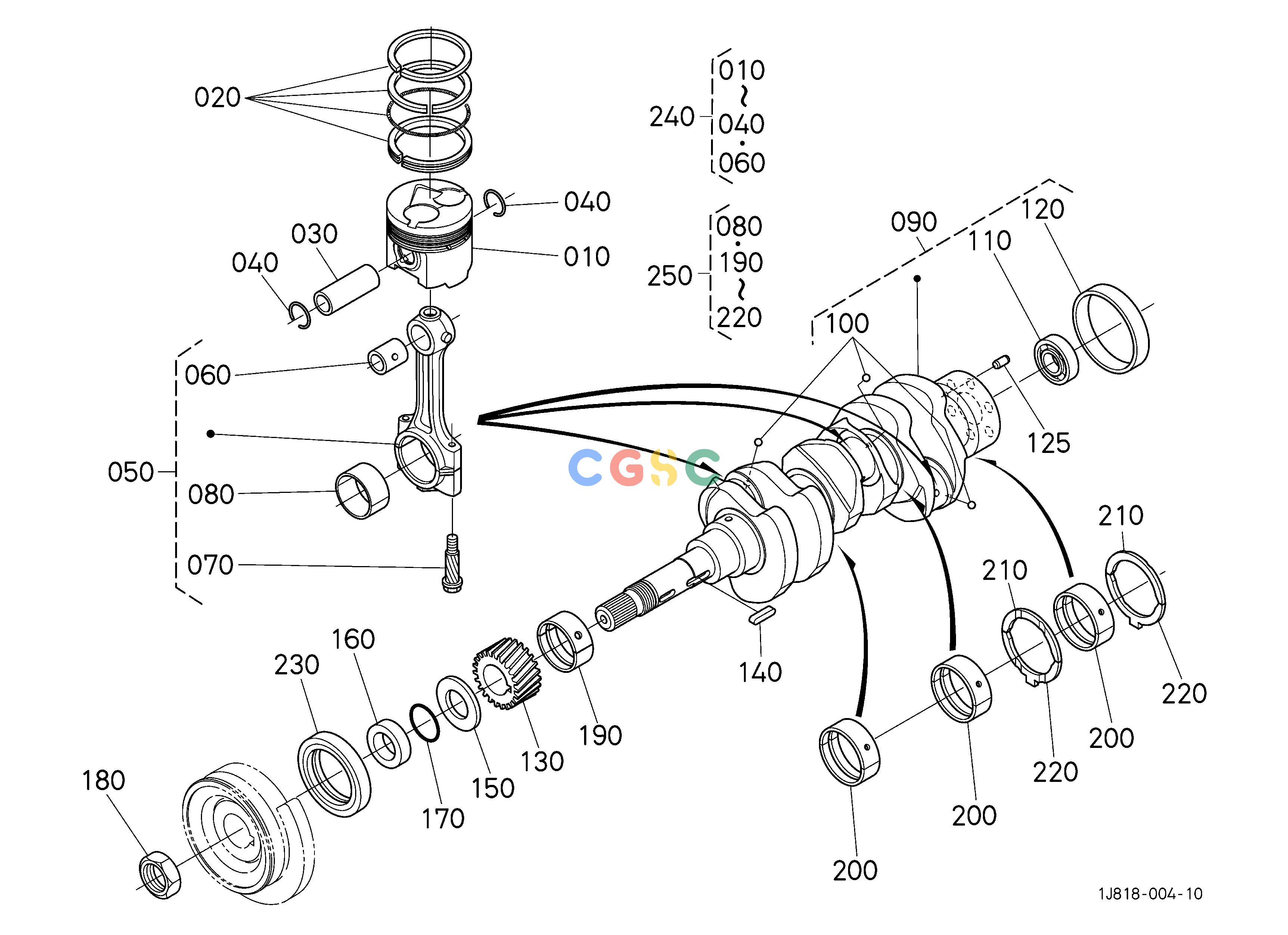 久保田零件查询010202 PISTON AND CRANKSHAFT [D1503-M-E3-LB1] ## S.No.>=8A0001 S.No.;>=8A0001 ENGINEEPC Kubota online