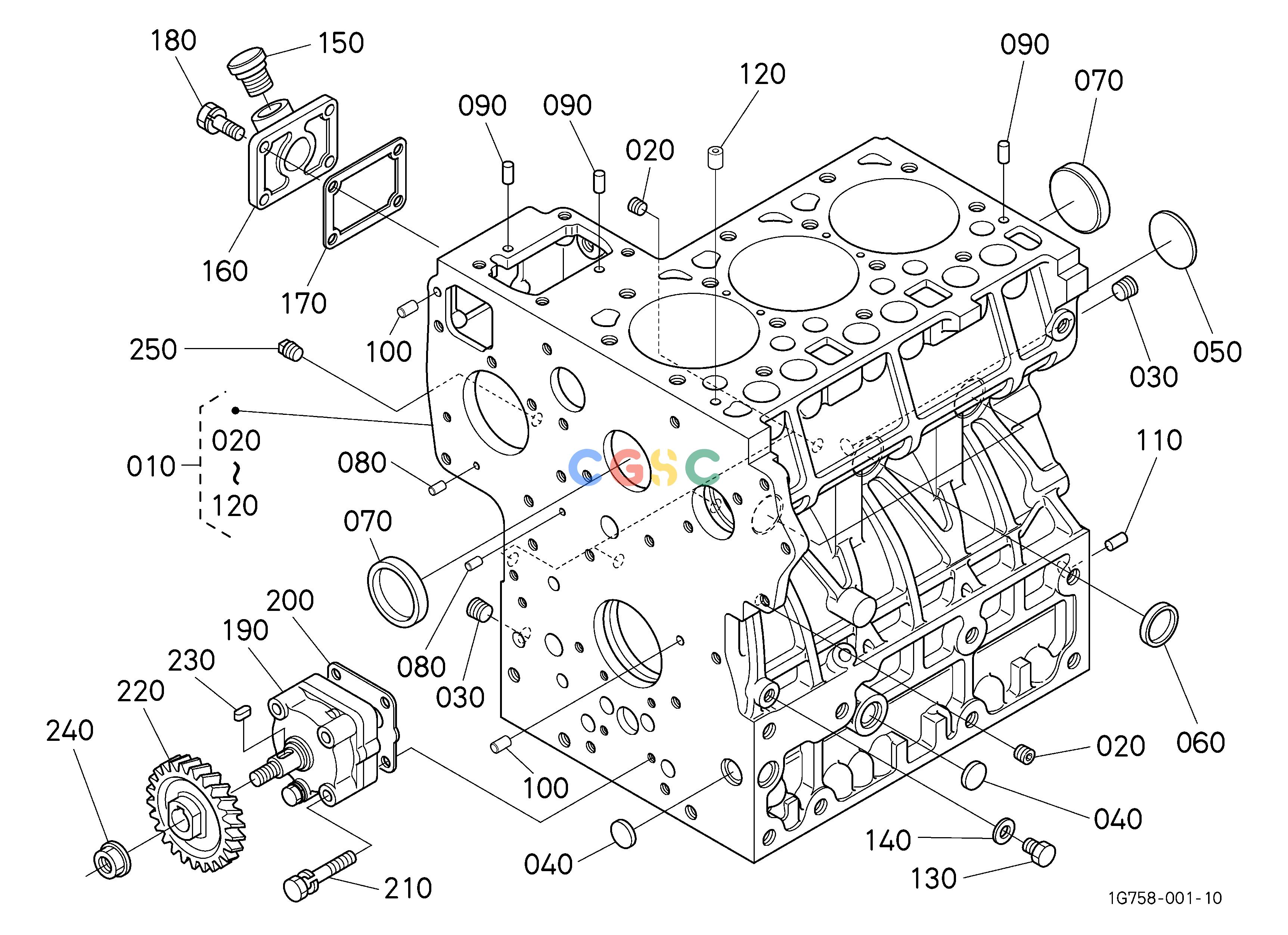 久保田零件查询000103 CRANKCASE [D1703-MA-E2A/D1703-MA-E2A-HST] ## S.No.<=7Y2373 S.No.;<=7Y2373 ENGINEEPC Kubota online