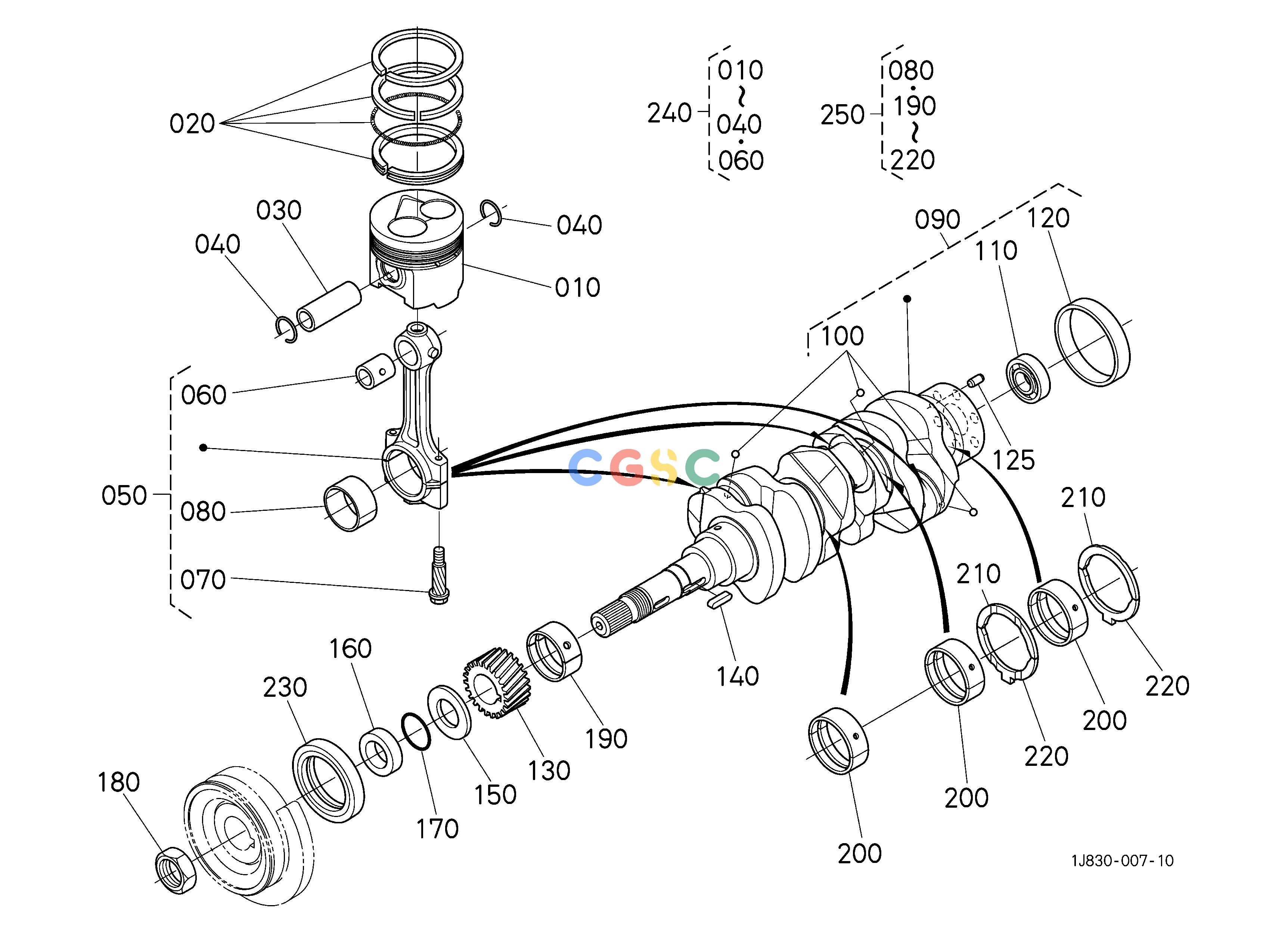久保田零件查询010204 PISTON AND CRANKSHAFT [D1803-M-E3-LB1/D1803-M-E3-LB2] ## S.No.>=8A0001 S.No.;>=8A0001 ENGINEEPC Kubota online