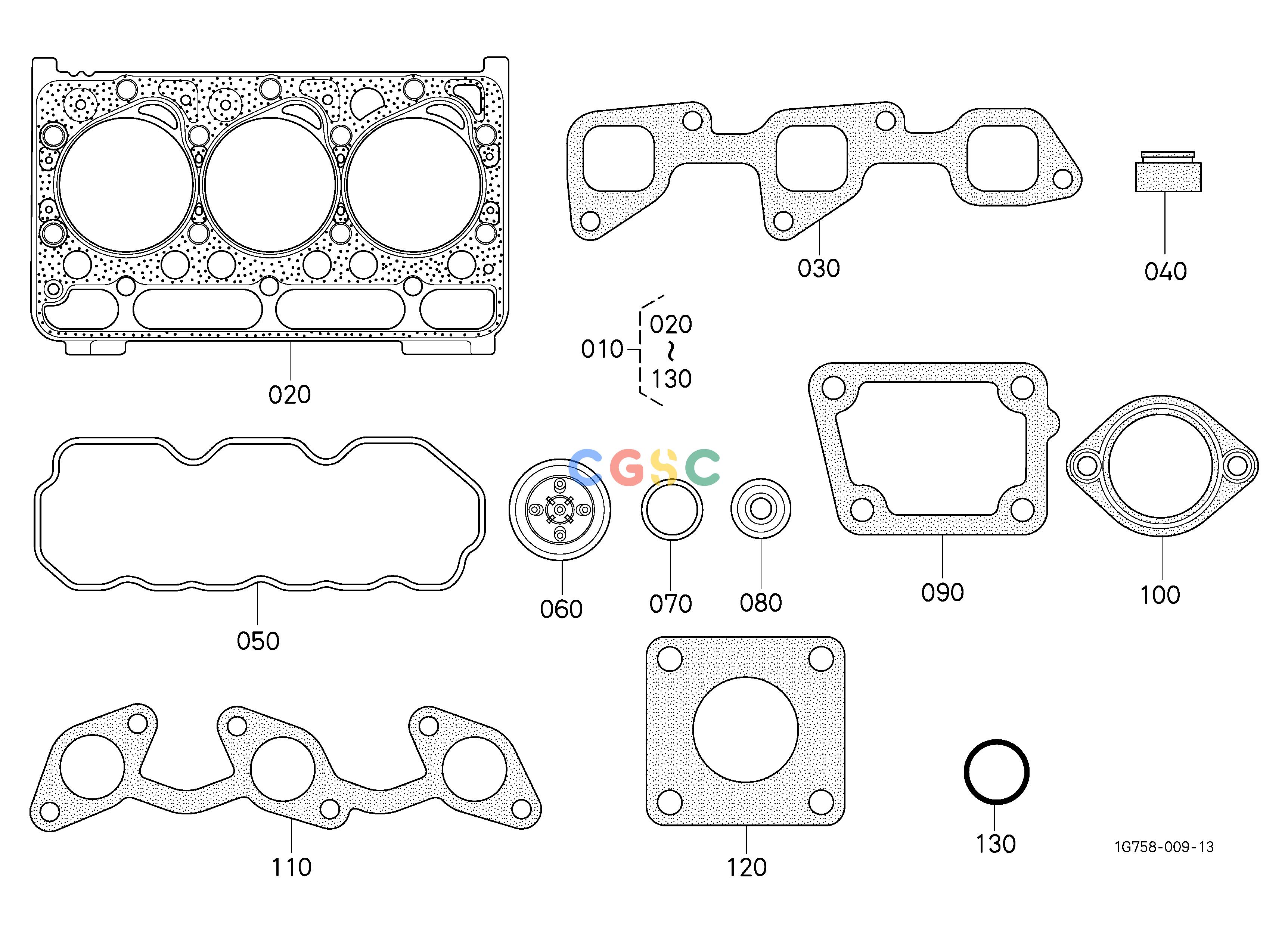 久保田零件查询090102 UPPER GASKET KIT [D1703-MA-E2A/D1703-MA-E2A-HST] ## S.No.<=7Y2373 S.No.;<=7Y2373 ENGINEEPC Kubota online