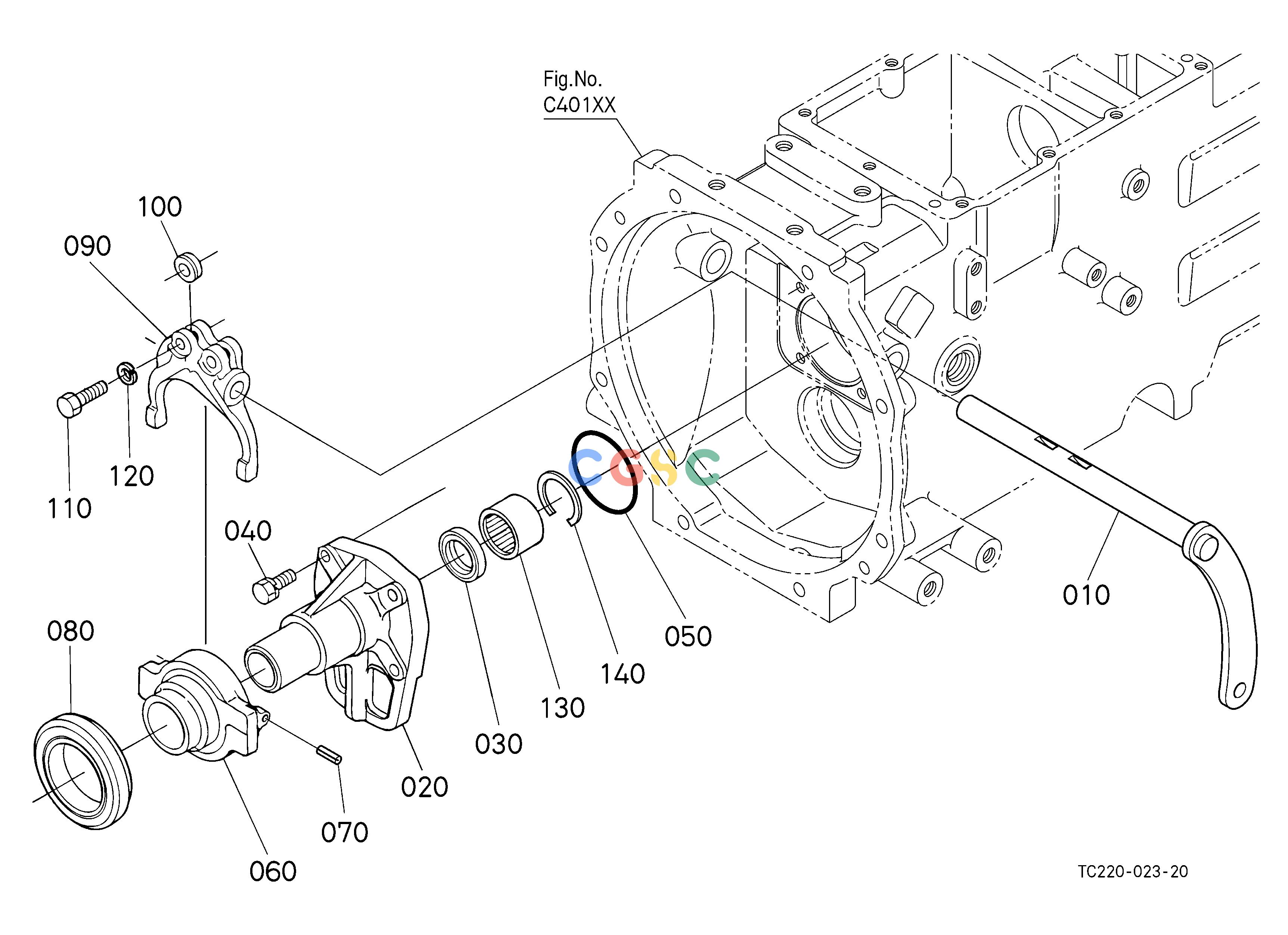 久保田零件查询C20102 CLUTCH LEVER [EXCEPT HST TYPE] CLUTCH/TRANSMISSIONEPC Kubota online