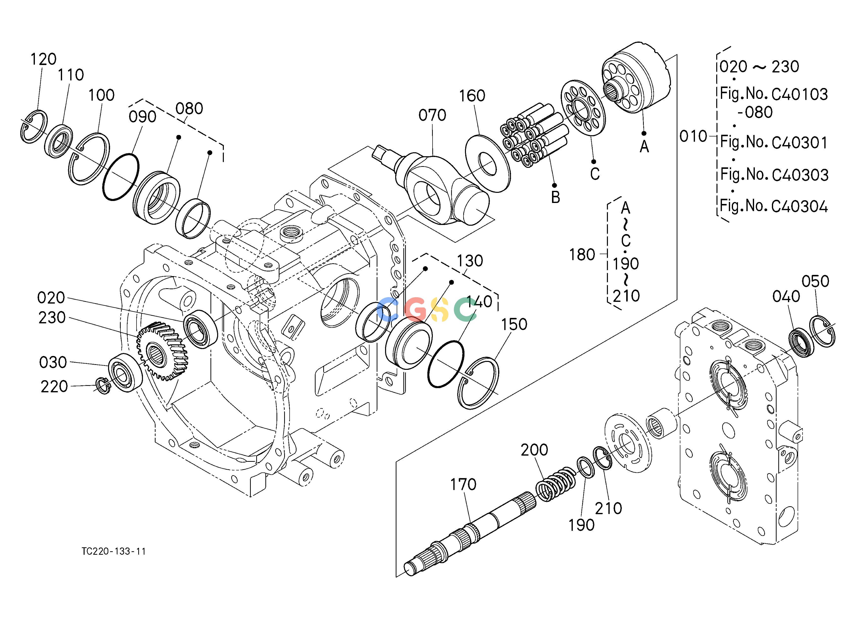 久保田零件查询C40302 HST(PUMP SHAFT) [COMPONENT PARTS] [HST TYPE] CLUTCH/TRANSMISSIONEPC Kubota online